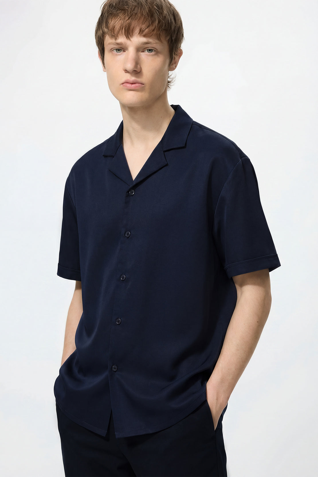 KOKO Pure-Ease Relaxed Button-Down Shirt – Navy