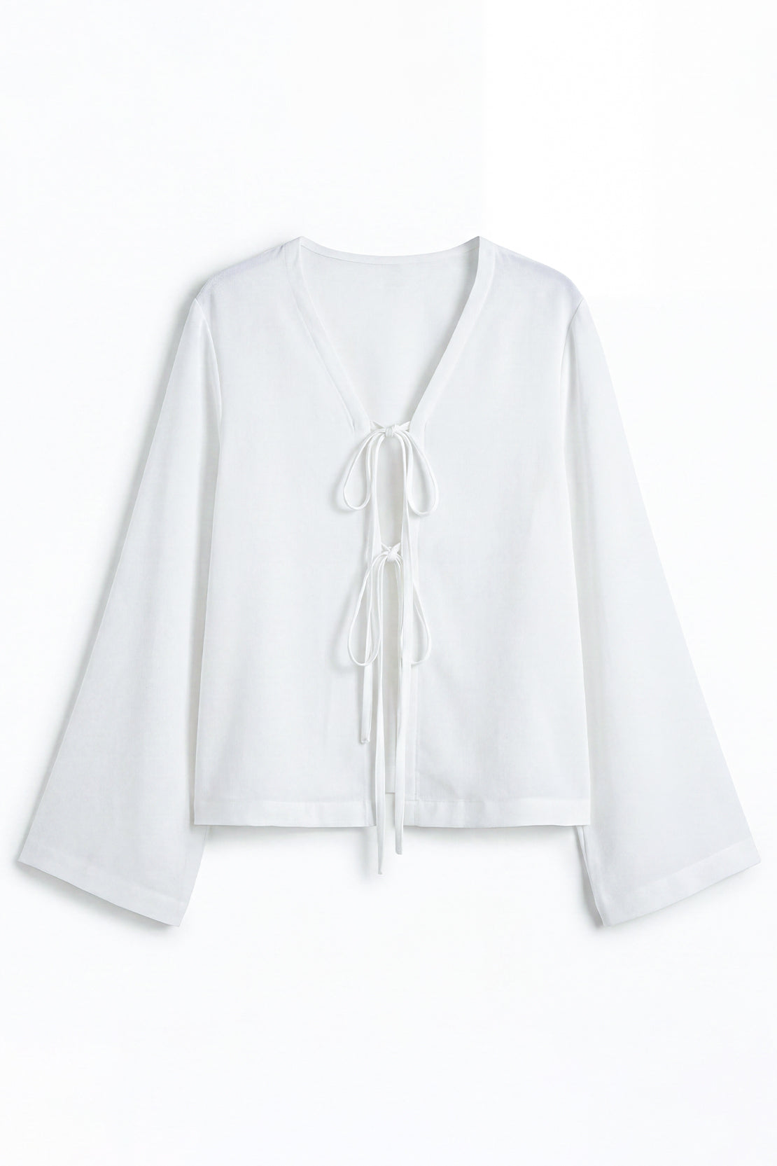 KOKO Pure-Ease Tie-Front Top - White & Black