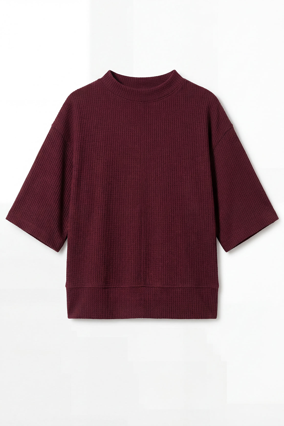 KOKO Structured knit Relaxed Top – Olive, Black & Maroon