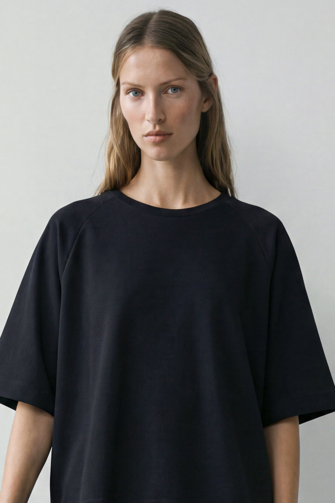 KOKO Modal Blend Relaxed Crew Neck T-Shirt - Soft Grey & Black