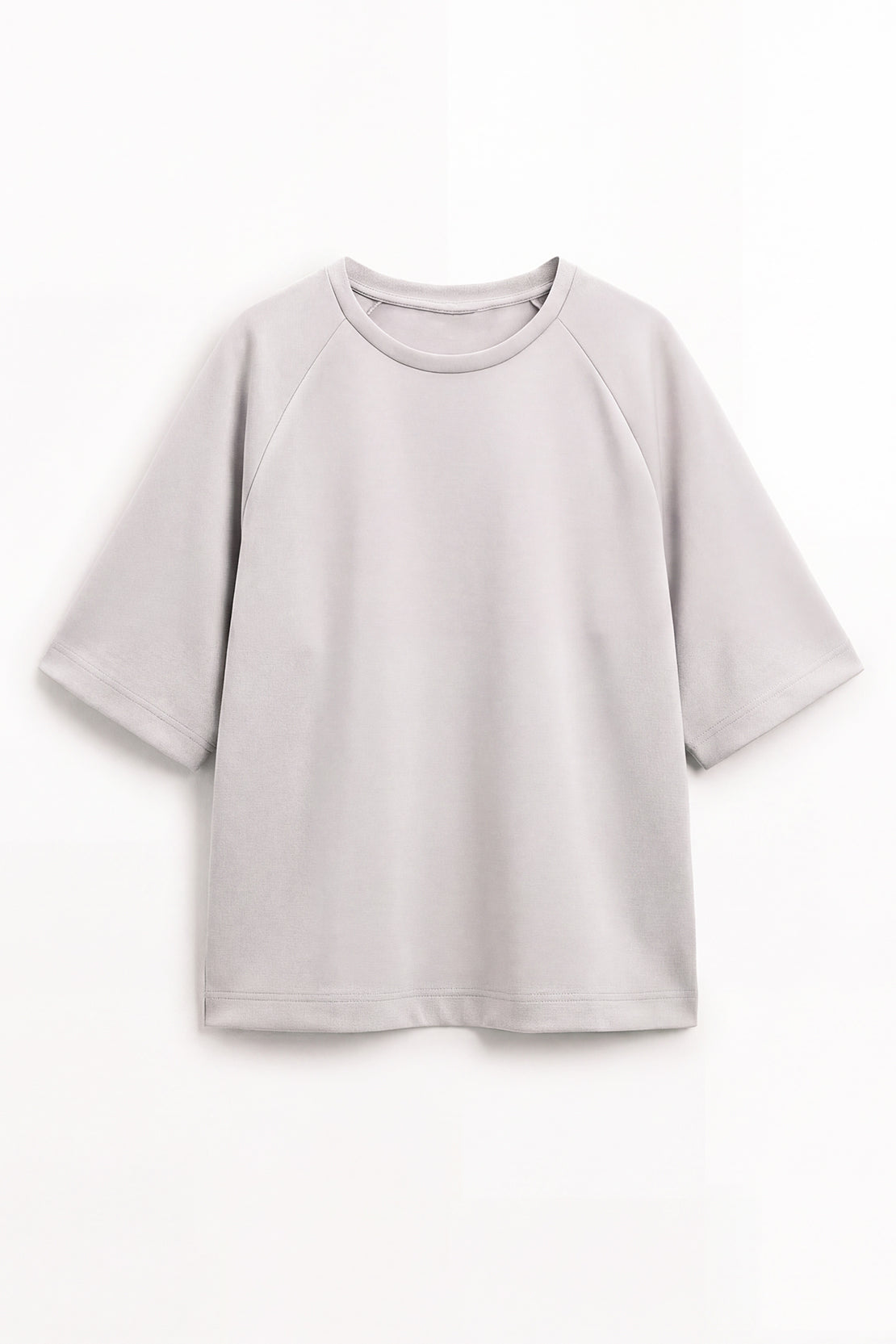 KOKO Modal Blend Relaxed Crew Neck T-Shirt - Soft Grey & Black