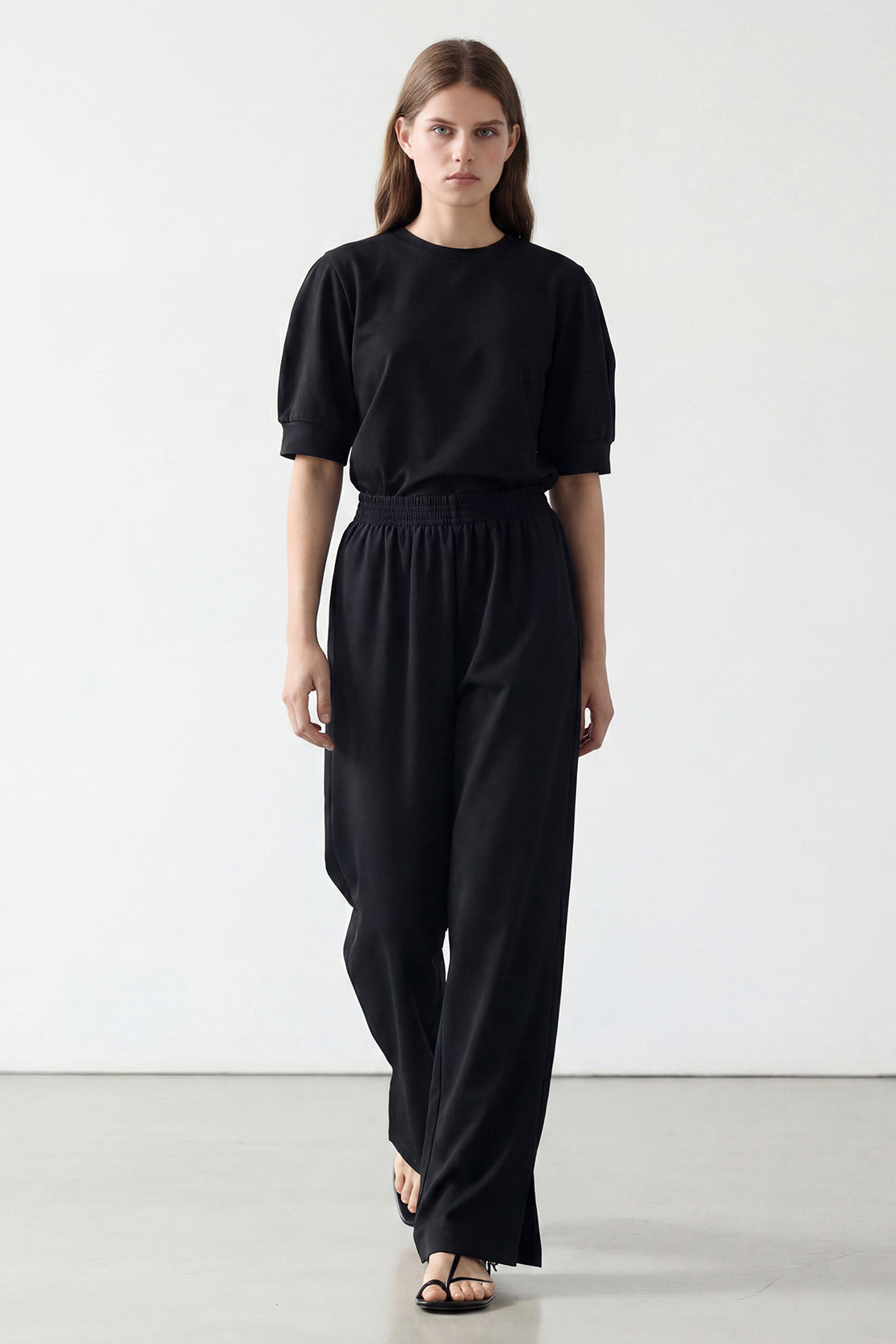 KOKO Modal Relaxed Wide-Leg Trouser – Black