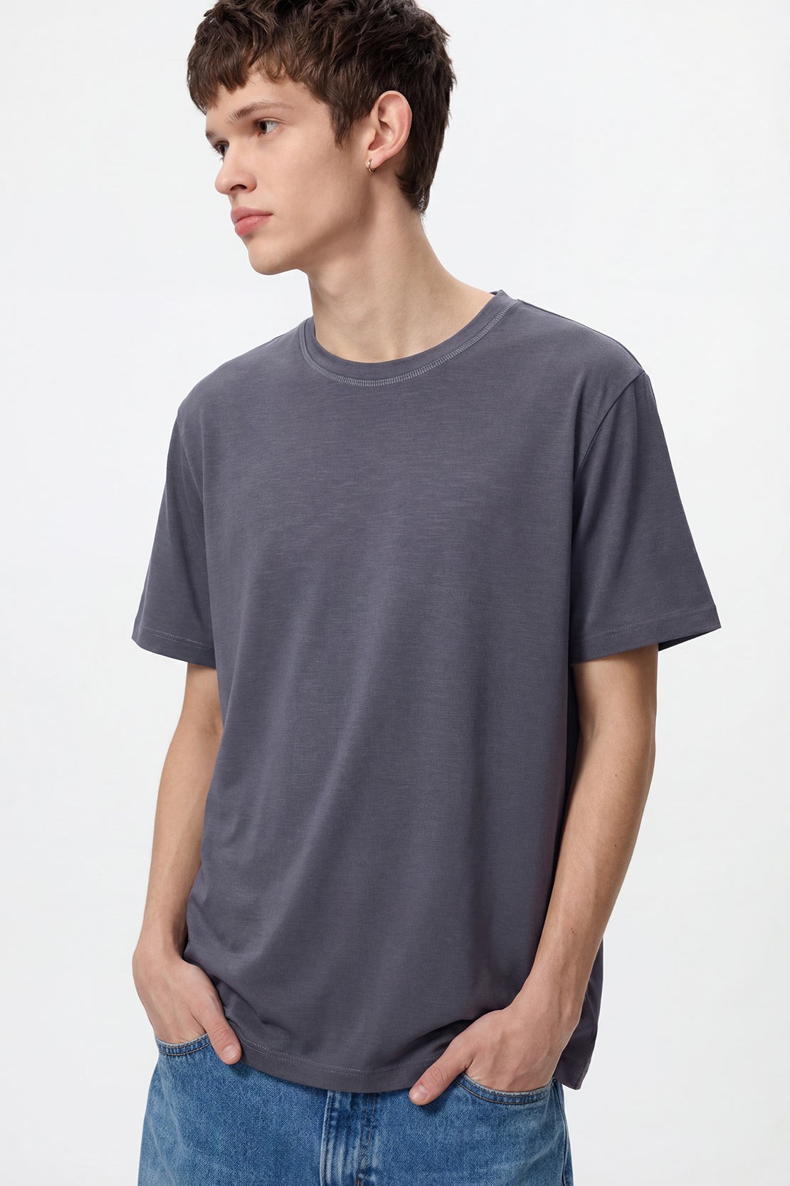 KOKO Modal Roma Crew Neck t-shirt – Grey & Navy