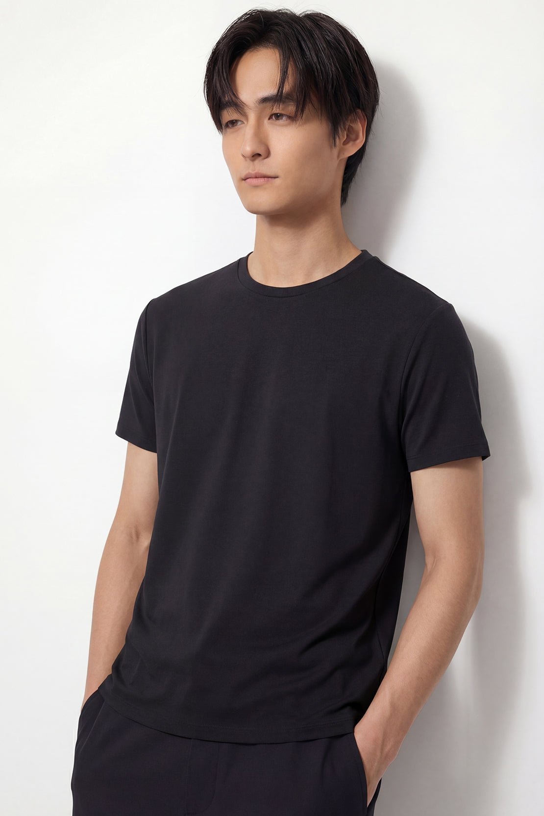 KOKO Modal Relaxed Crew Neck T-Shirt – Black & Clay