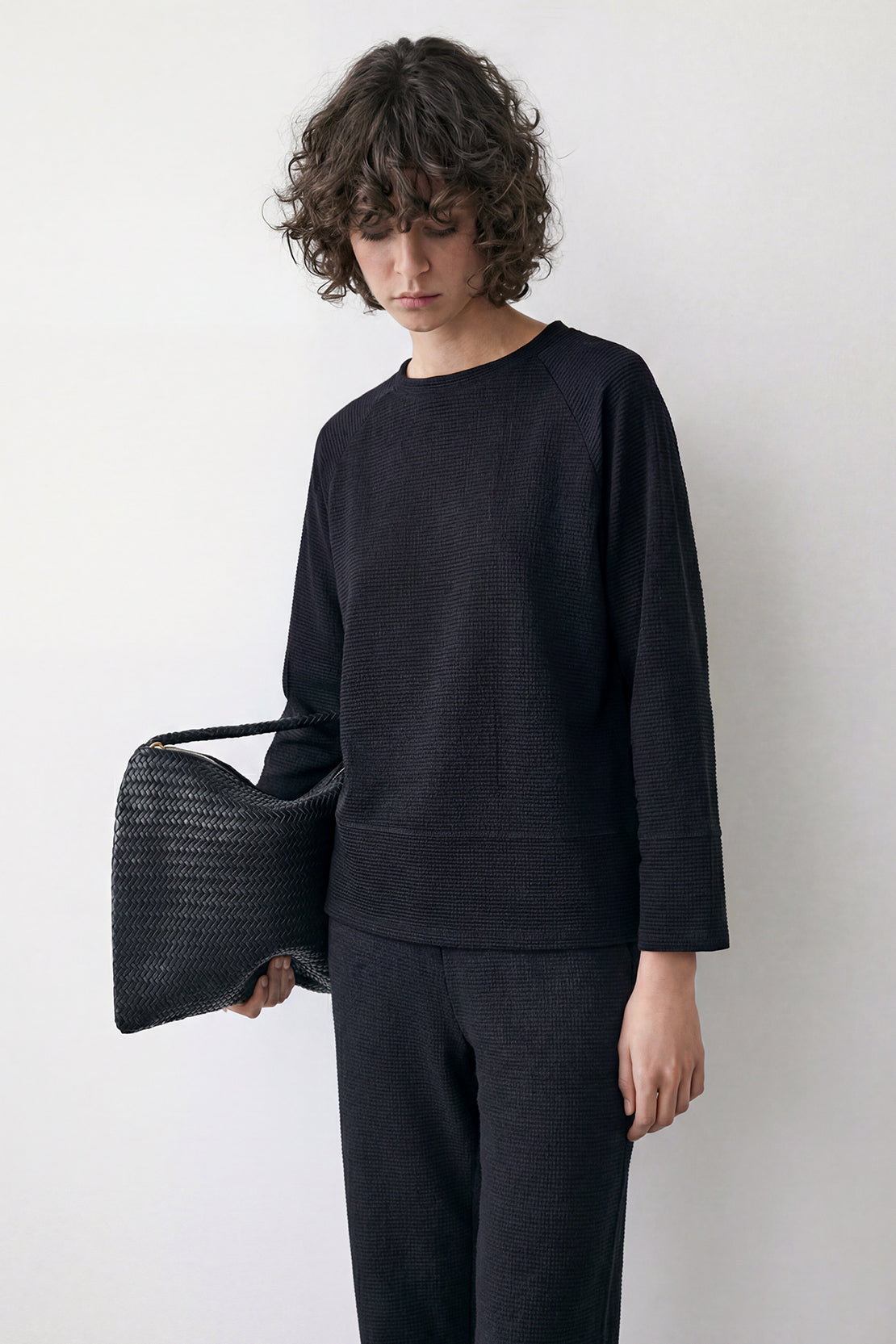 KOKO Textured Knit Relaxed Top - Black