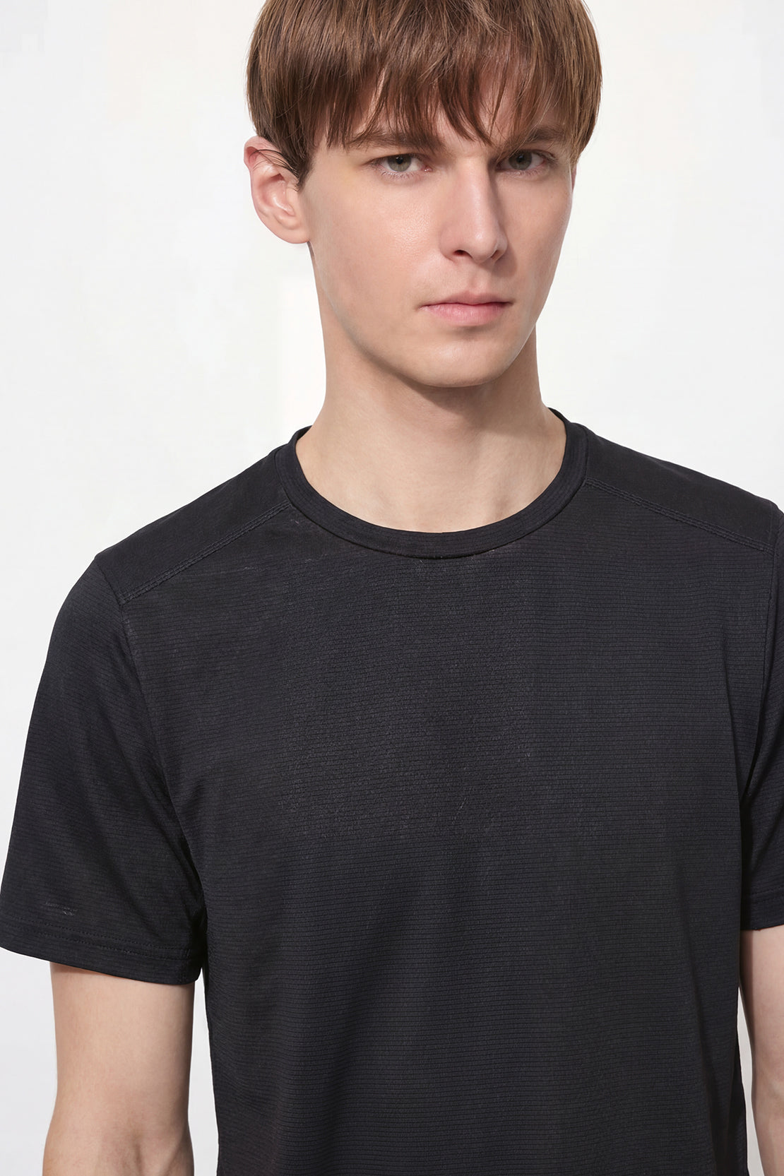 KOKO Knitted Mesh Crew Neck T-Shirt - White, Black, Navy, Blue, Grey & Jet Black