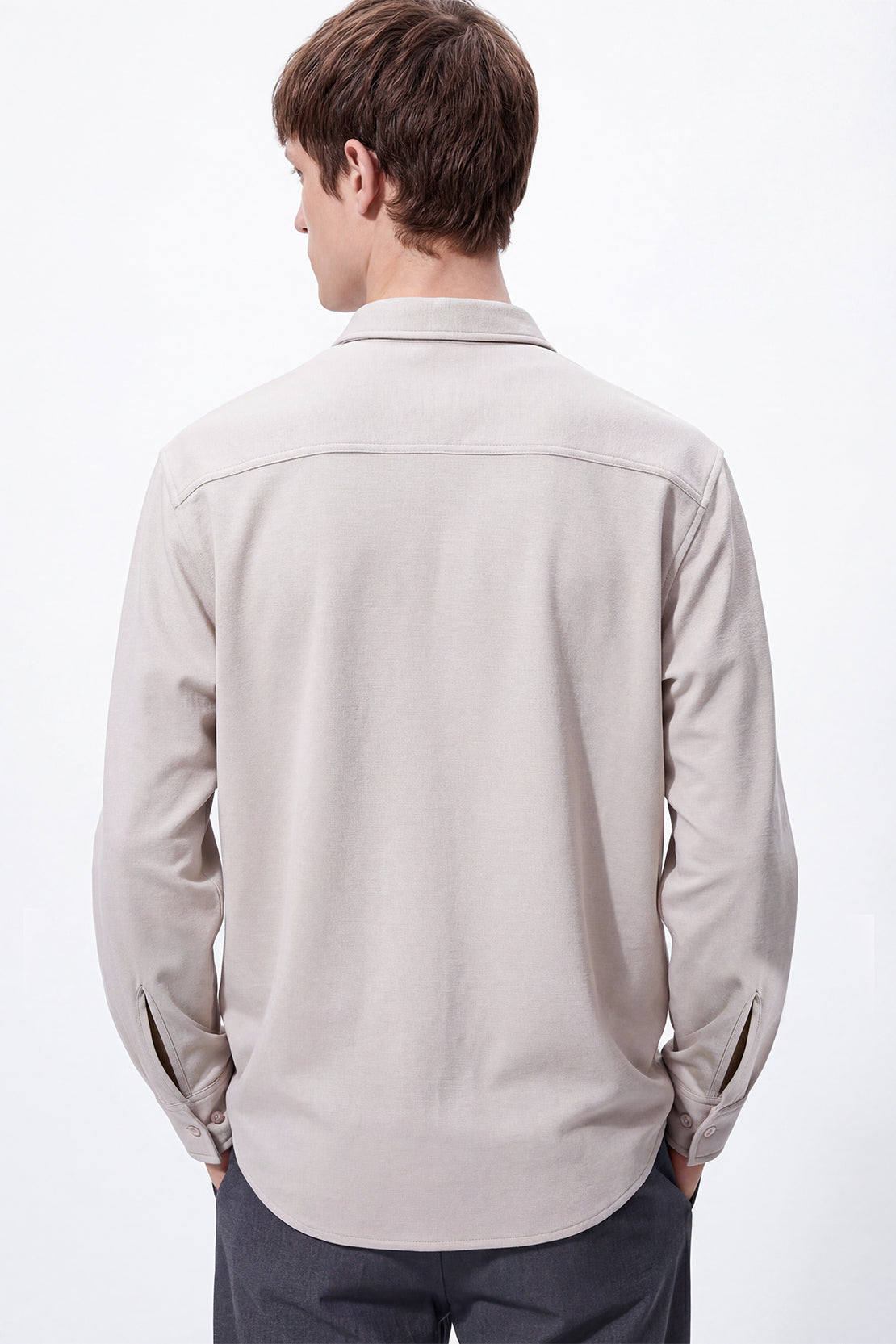 KOKO Modal Button-Down Shirt – light grey