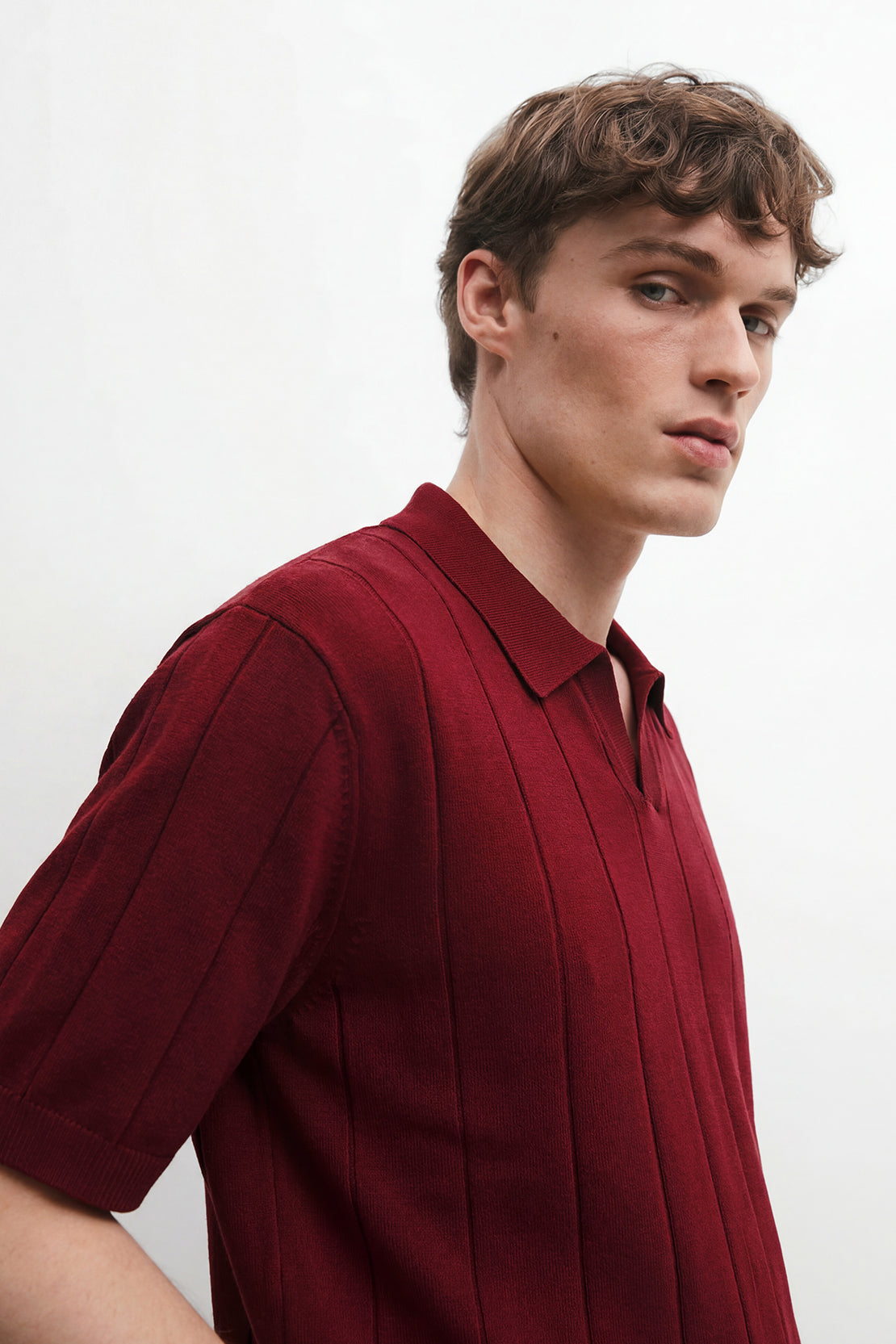 KOKO Core Knit Polo – Dark Red