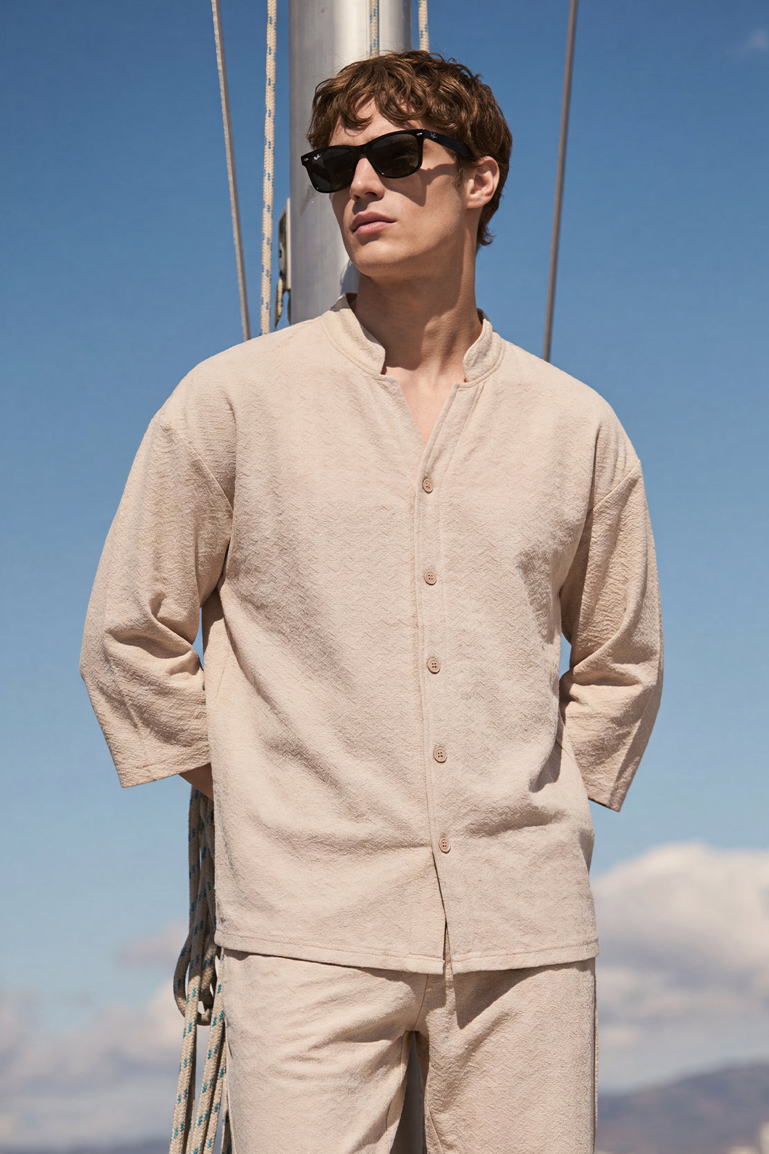 KOKO Textured Knit Shirt – beige