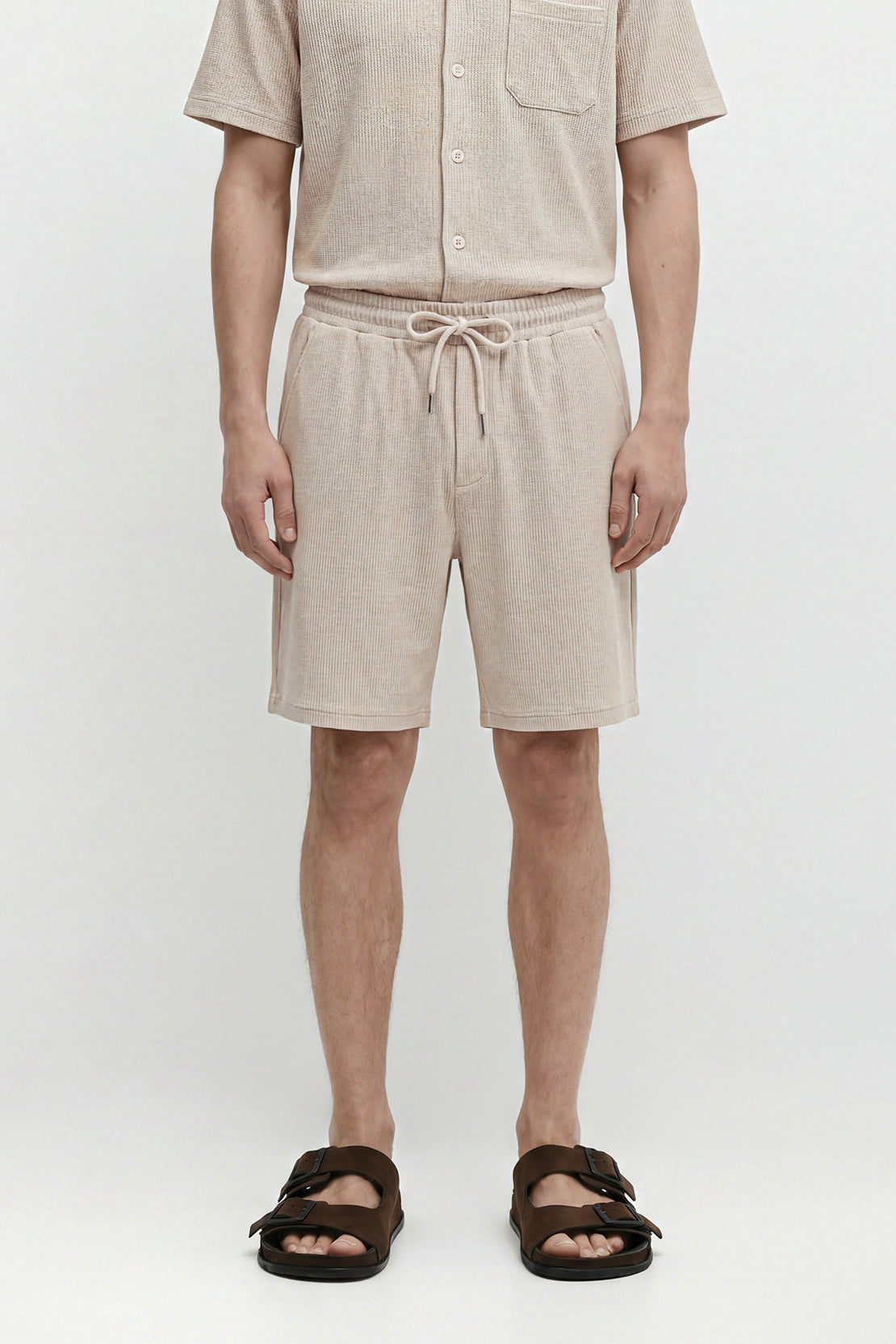 KOKO Bubble Knit Shorts – Beige