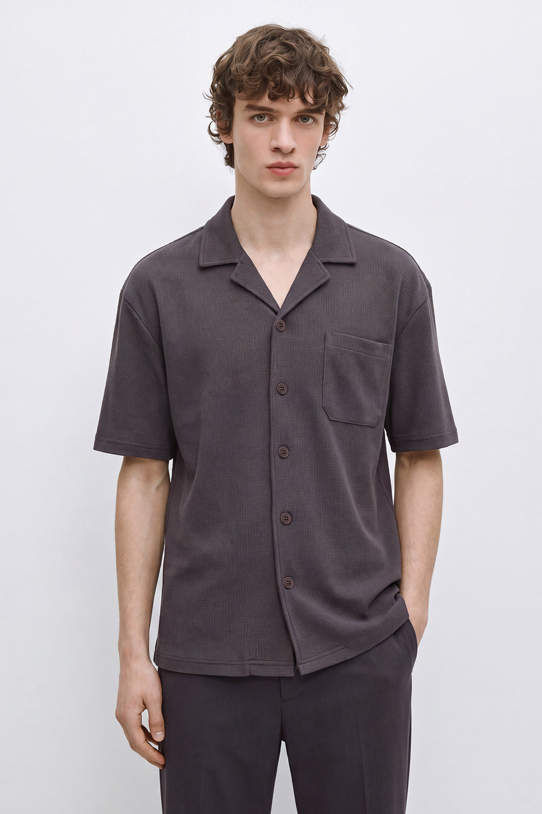 KOKO Bubble Knit Shirt – Dark Grey