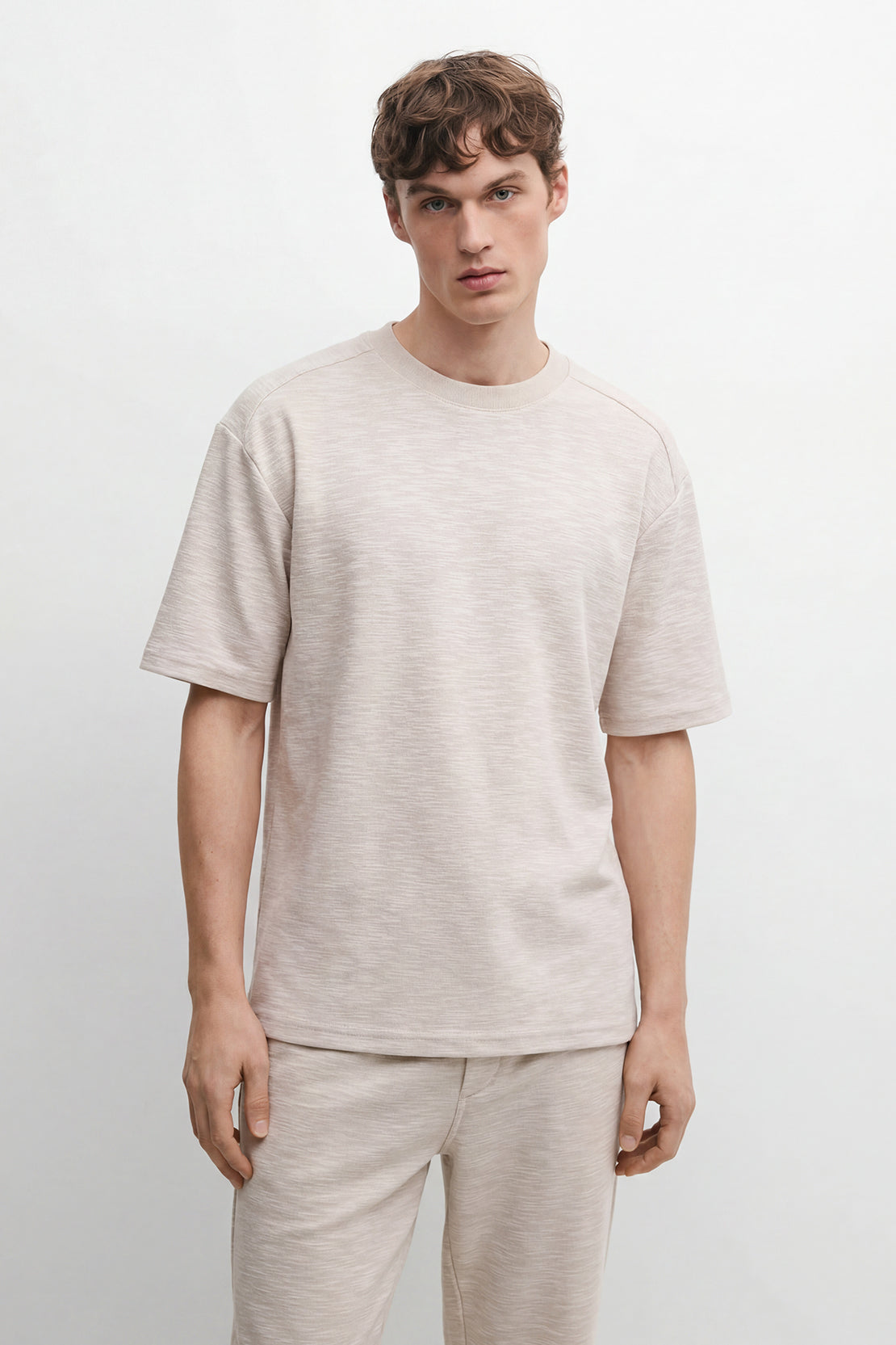 KOKO Air Rib Drop Shoulder T-Shirt – Apricot