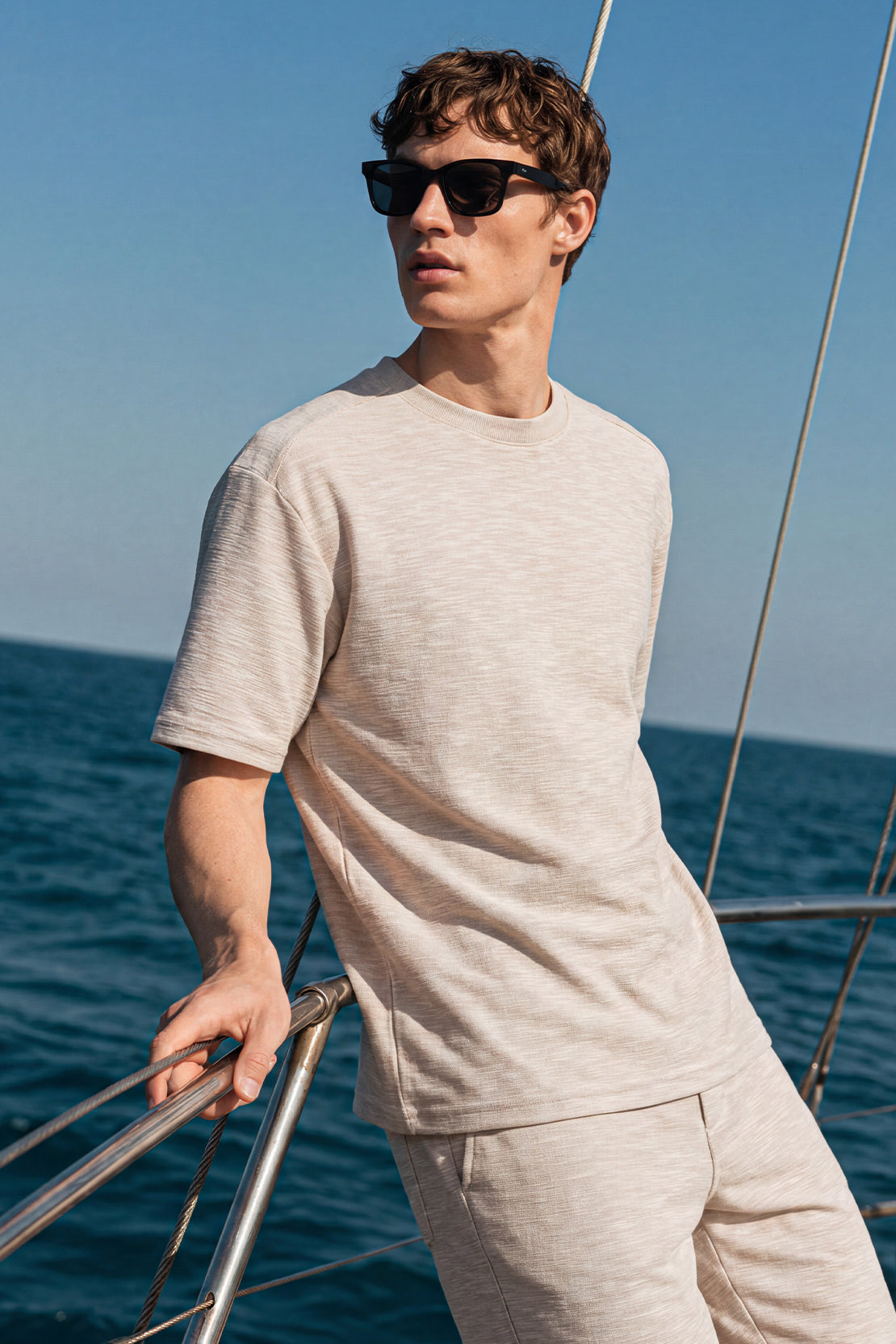 KOKO Air Rib Drop Shoulder T-Shirt – Apricot