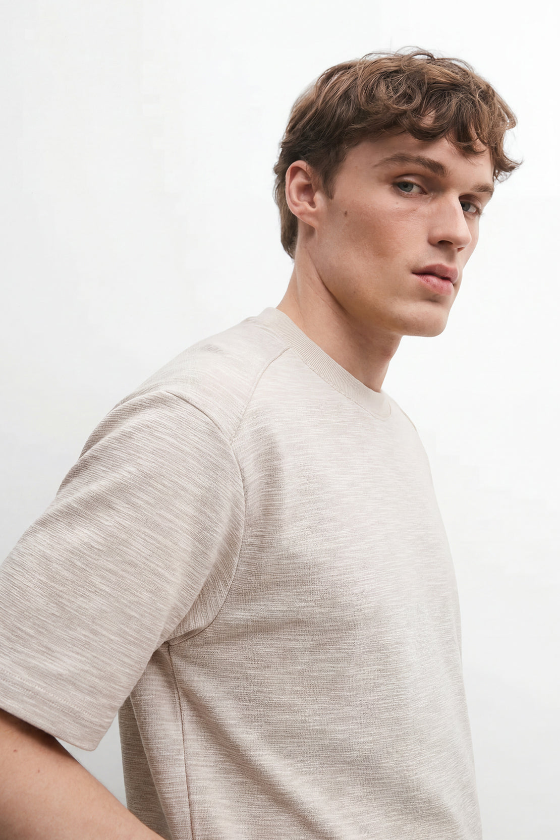 KOKO Air Rib Drop Shoulder T-Shirt – Apricot