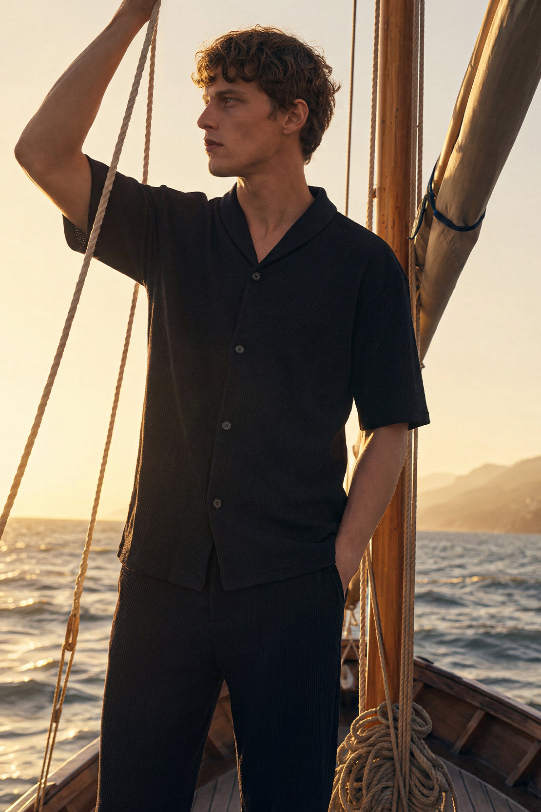 KOKO Craft Knit Relaxed Co-Ord Shirt – Black