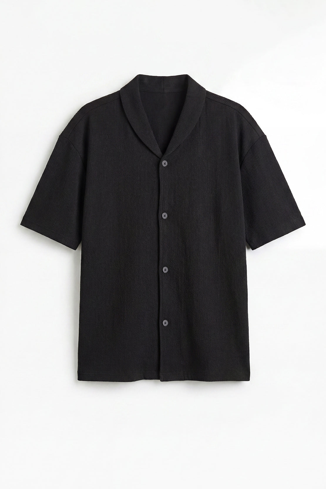 KOKO Craft Knit Relaxed Co-Ord Shirt – Black