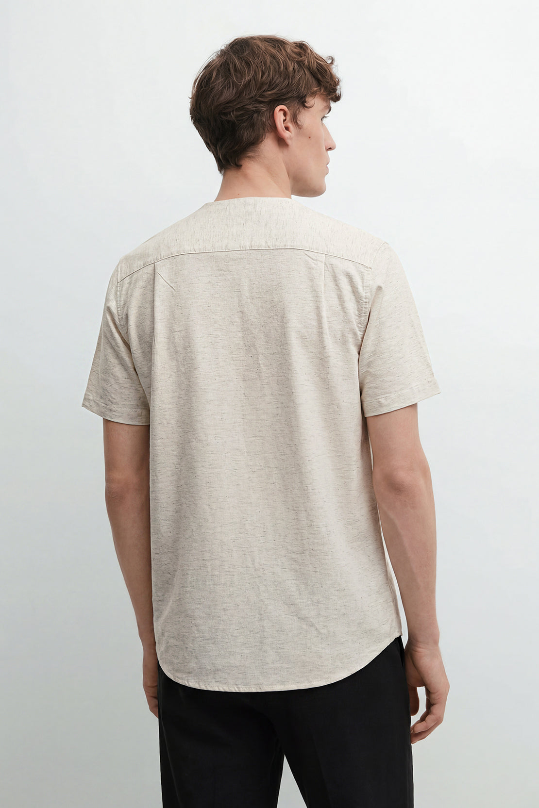 KOKO Air Linen V-Neck T-Shirt – Light Beige