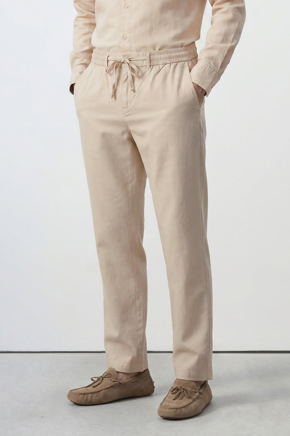 KOKO Linen Button Down Shirt & Relaxed Pants – Beige