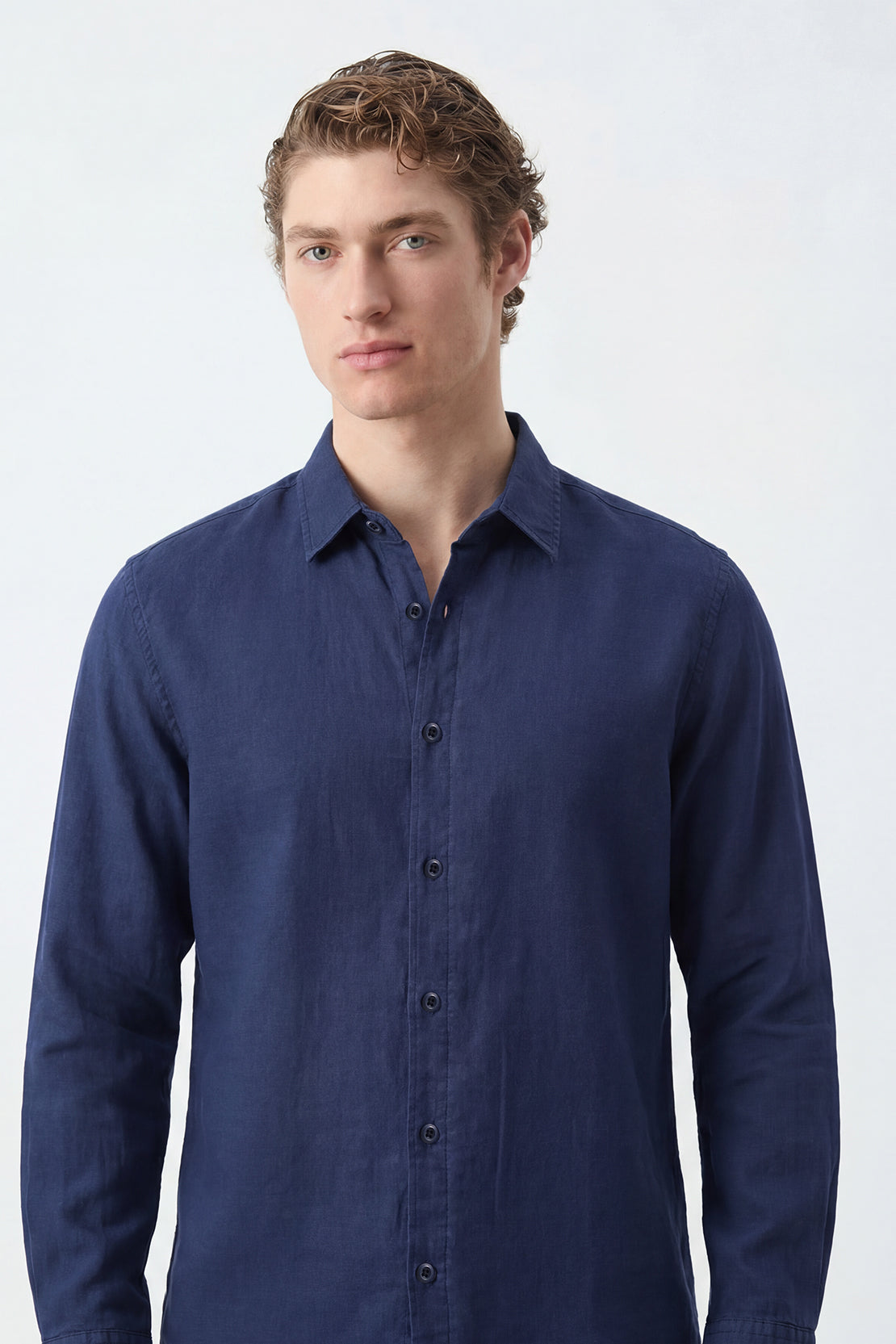 KOKO Linen Button Down Shirt – Navy