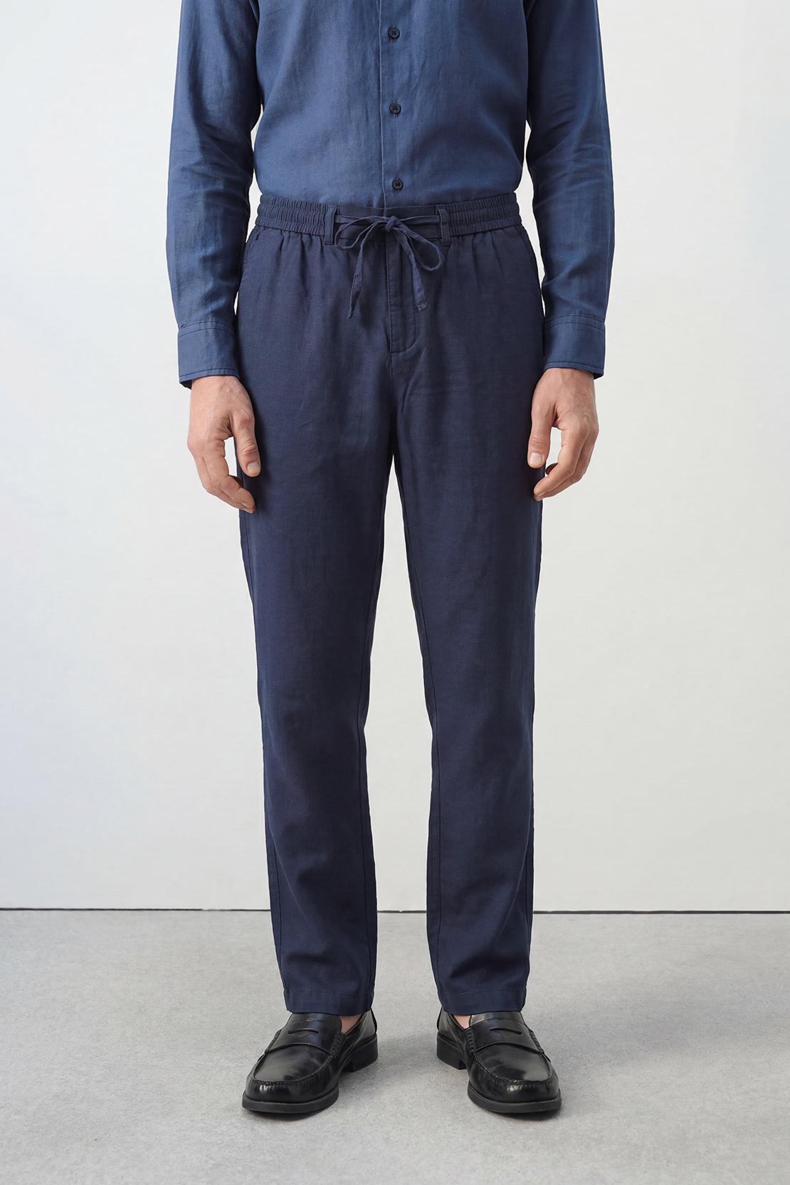 KOKO Linen Button Down Shirt & Relaxed Pants – Navy