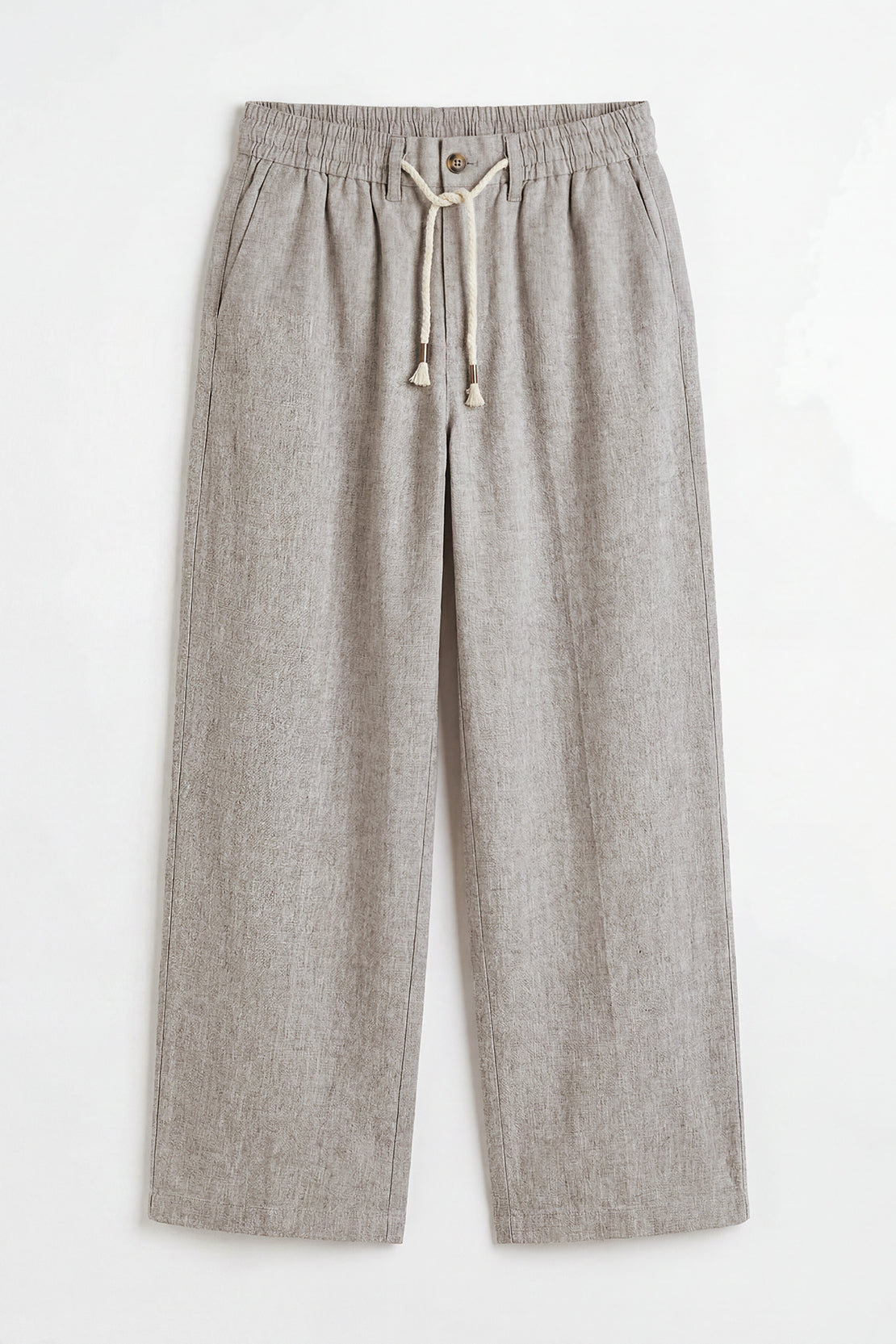 KOKO Linen Drawstring Relaxed Trouser – Grey