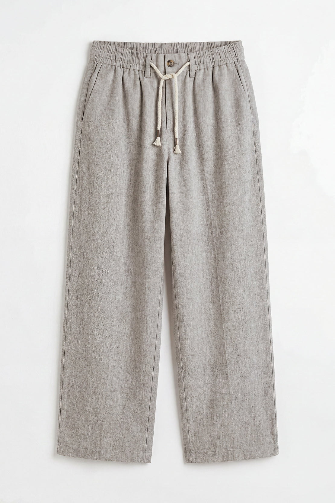 KOKO Linen Button-Down Shirt & Drawstring Relaxed Trouser – Grey