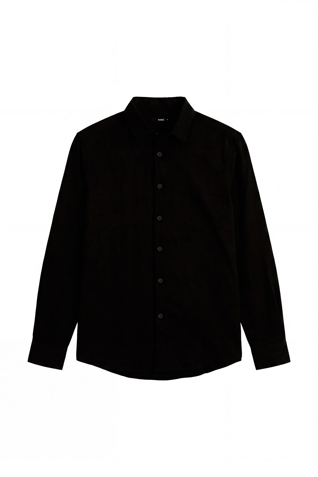 KOKO Cloud Weave Button-Down Shirt – Black