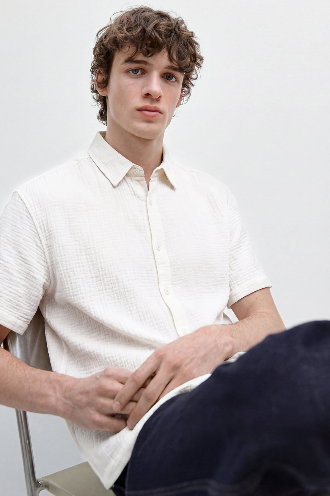 KOKO Air Muslin Button-Down Shirt – White