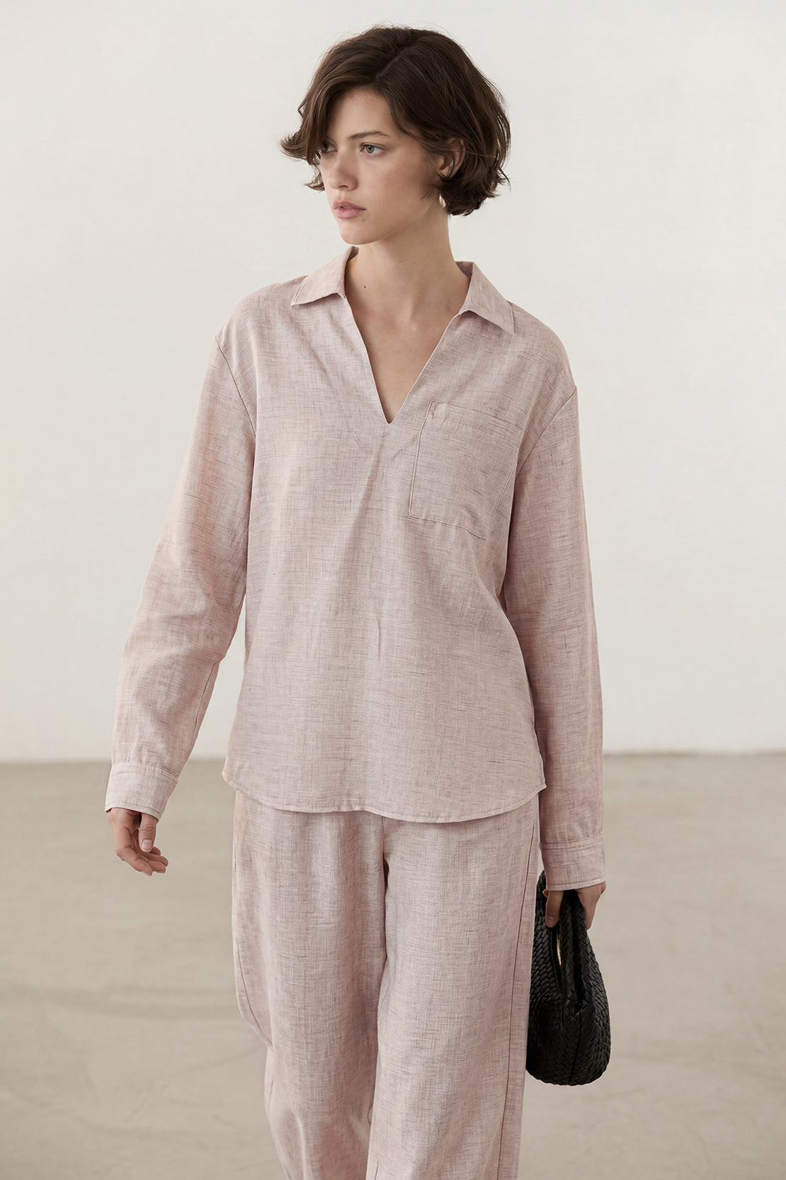 KOKO Nova Linen Relaxed Pocket Top – Apricot