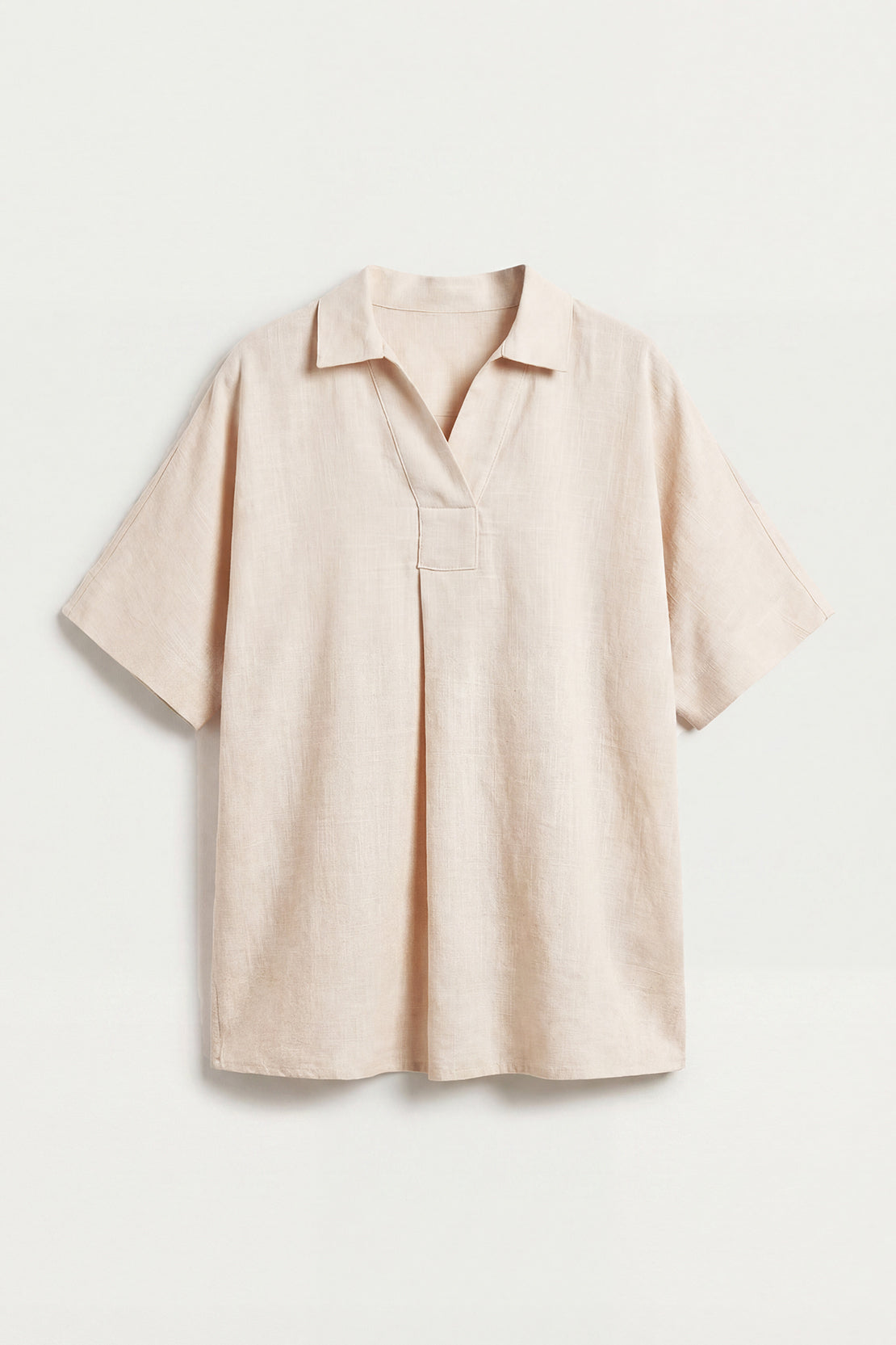 KOKO Linen Blend V-Neck Top & Wide-Leg Bottom – Apricot