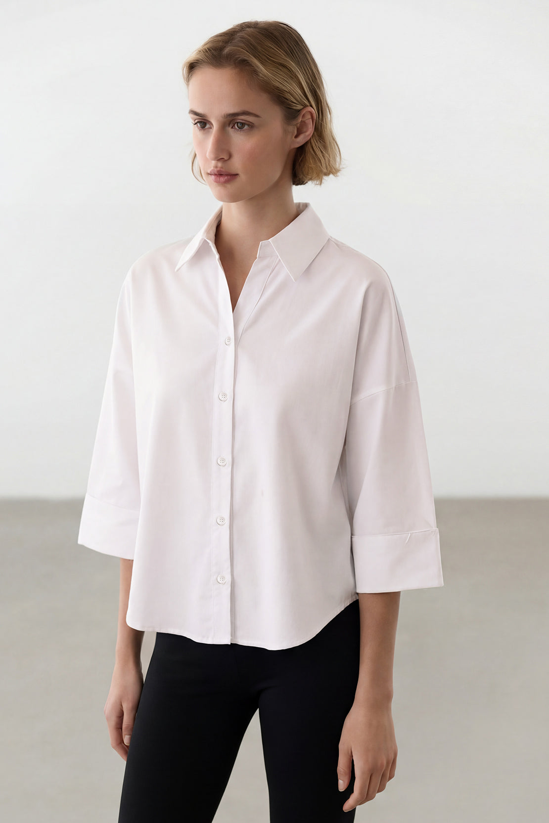 KOKO Cloud Canvas Button-Down Top – Off white
