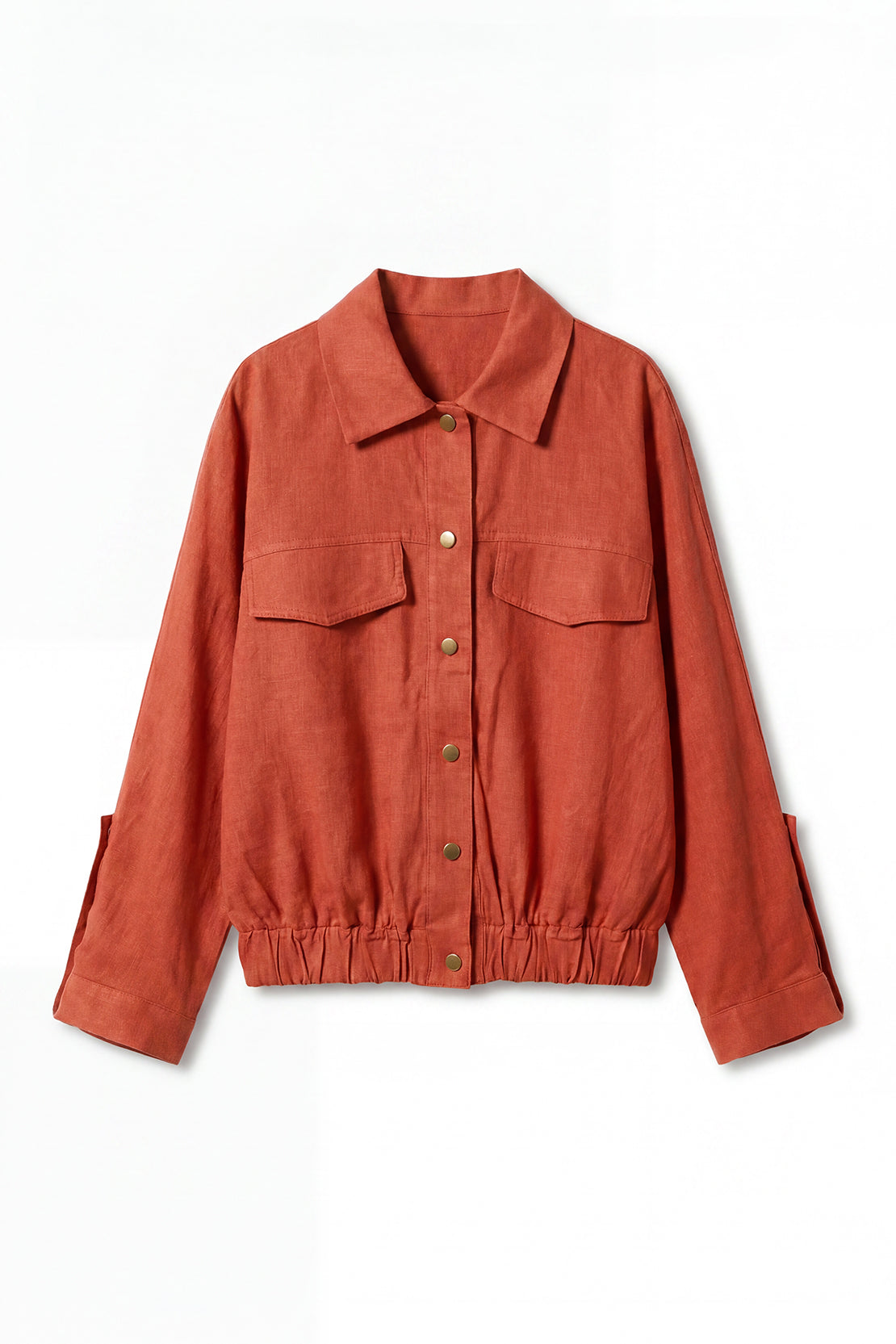 KOKO Mono Linen Button-Down Top – Orange