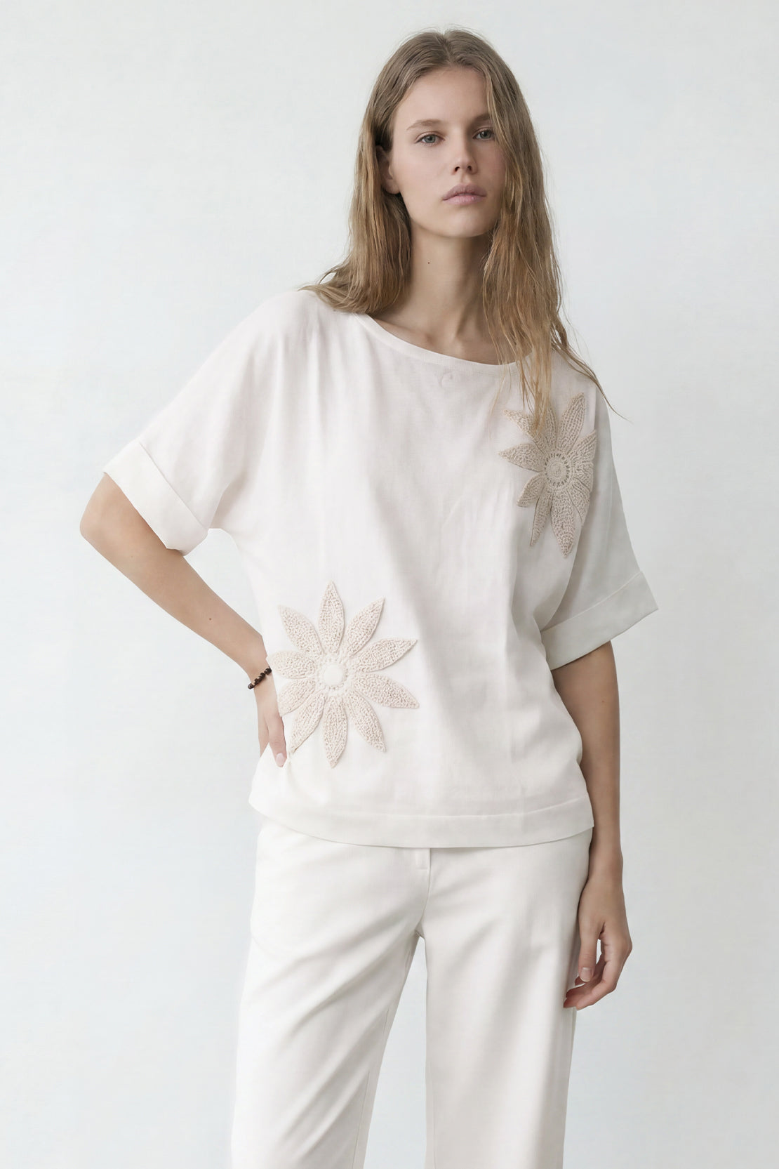 KOKO Ultra Mesh Crew Neck Top – Off White