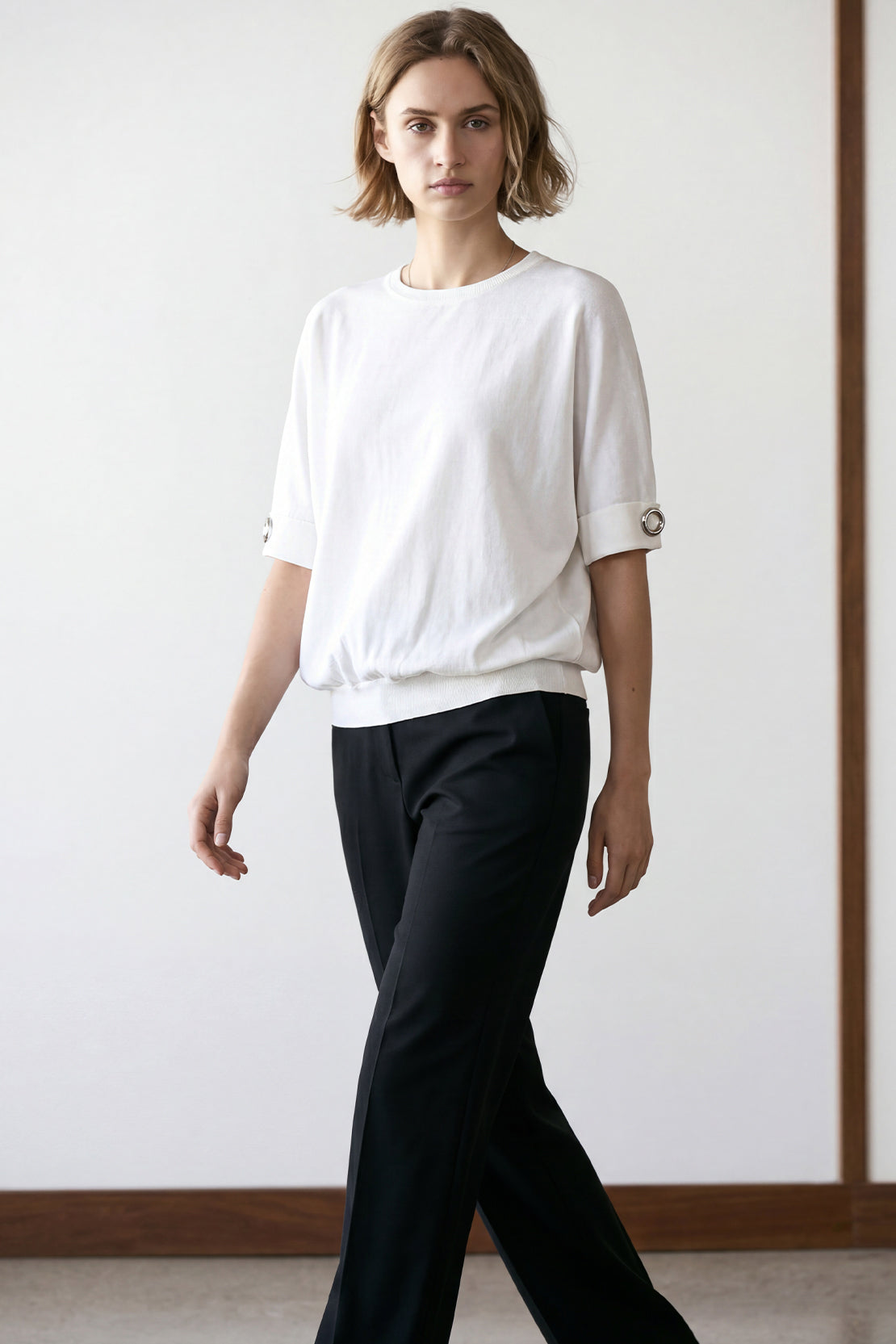 KOKO Neo Mesh Relaxed Statement Top – Off-White