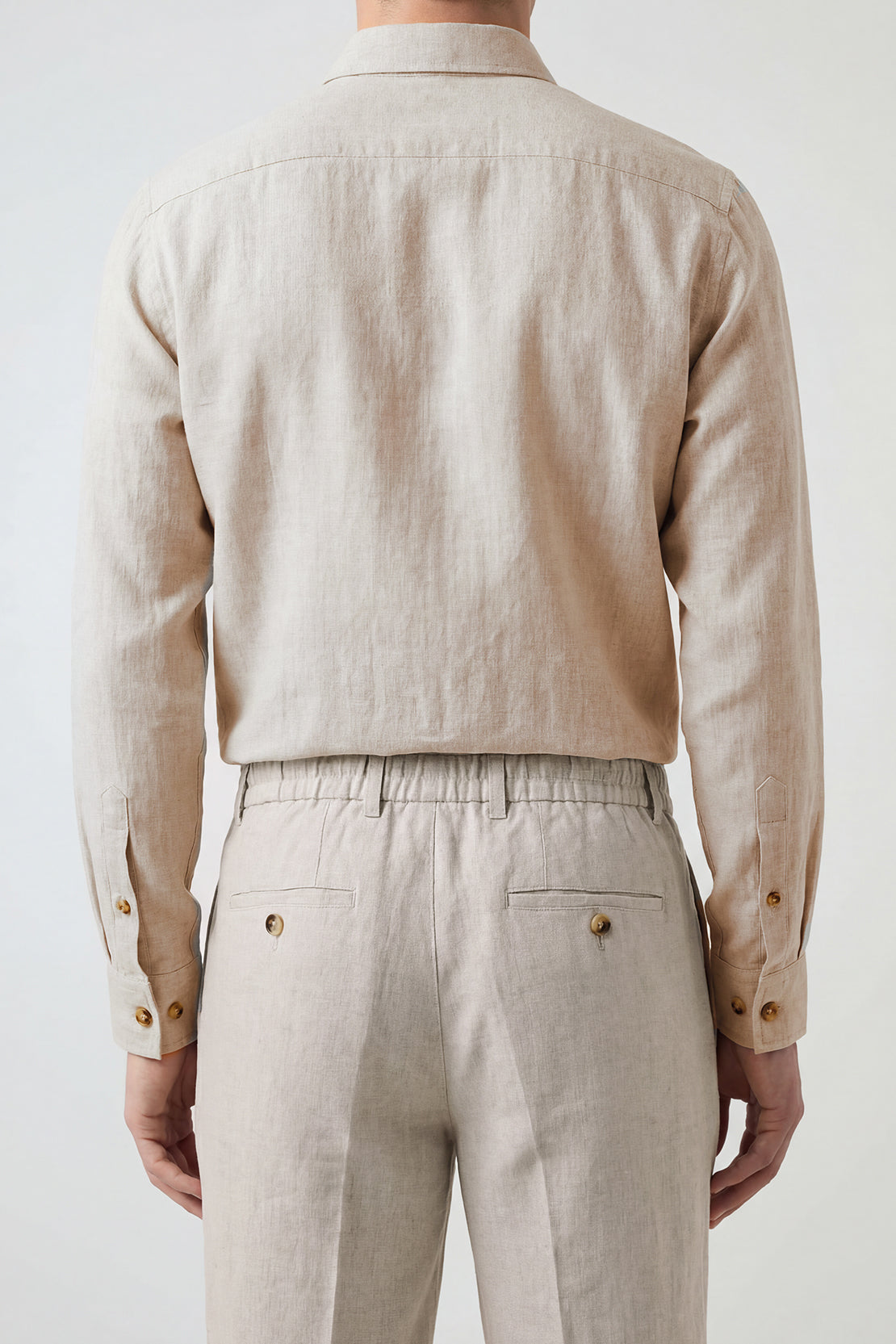 KOKO Linen Relaxed Straight Fit Trouser – Apricot Grey