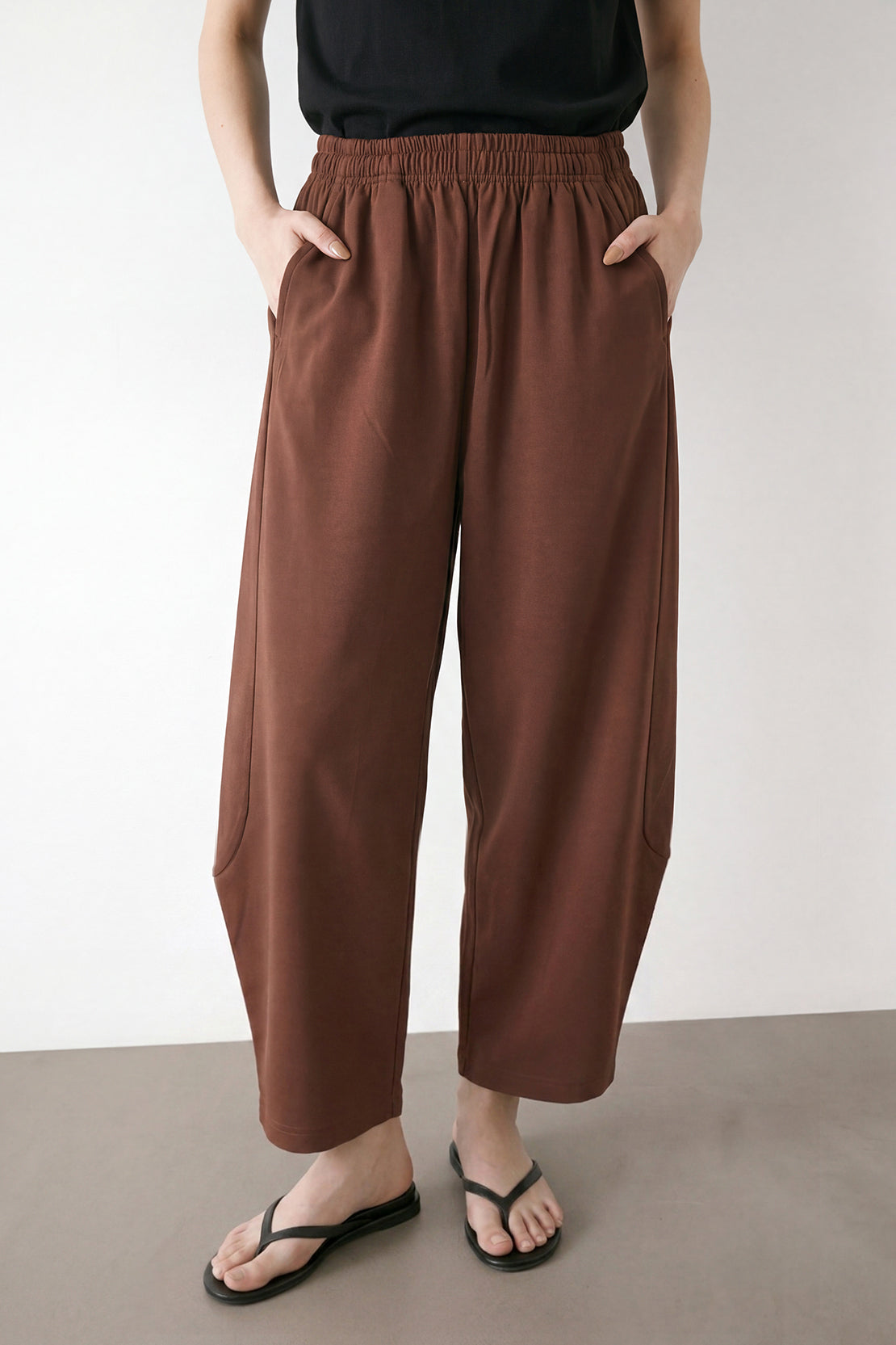 KOKO Modal Blend Relaxed Crop Pants – Brown