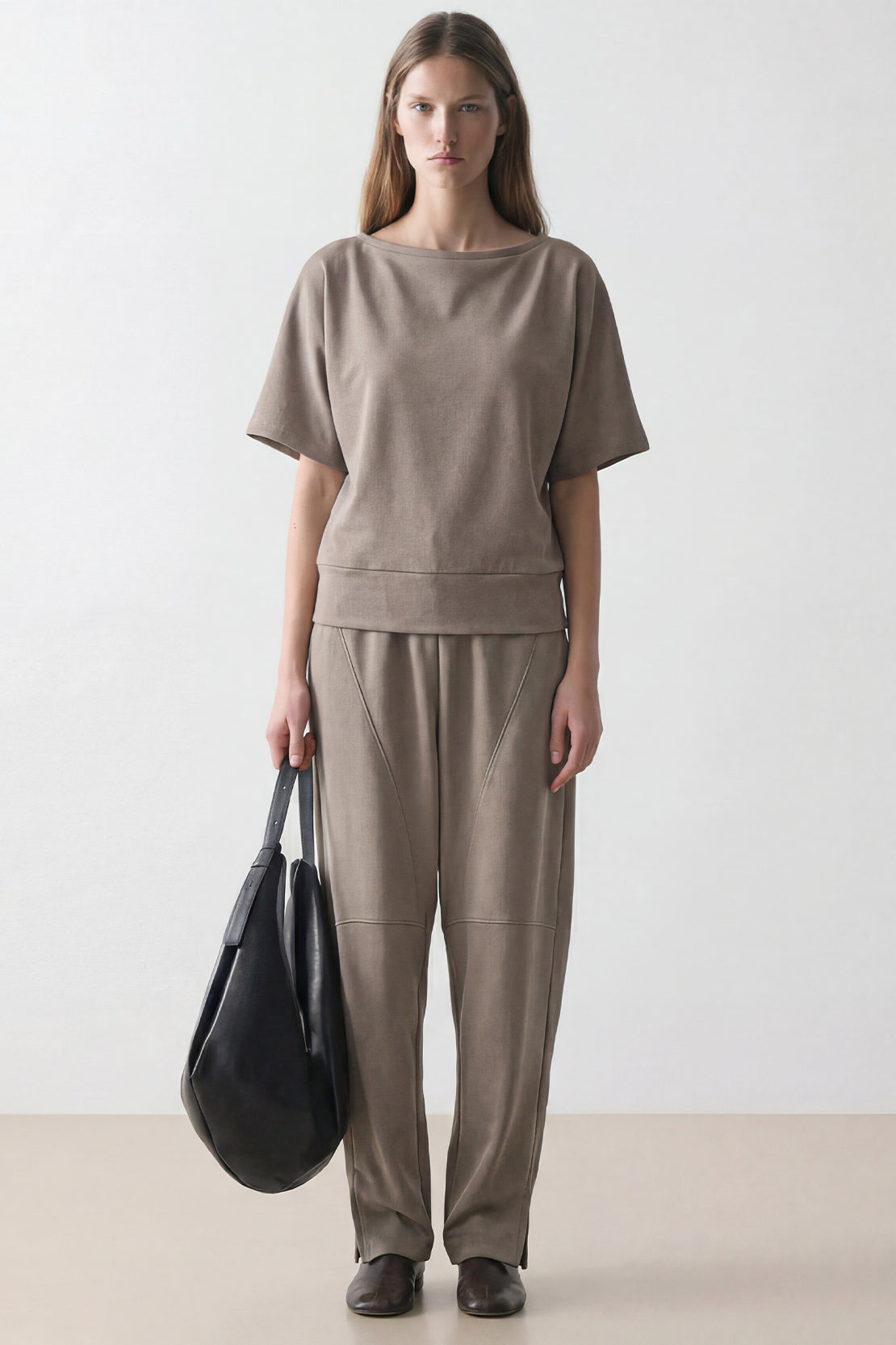 KOKO Modal Relaxed Boat Neck Top – clay