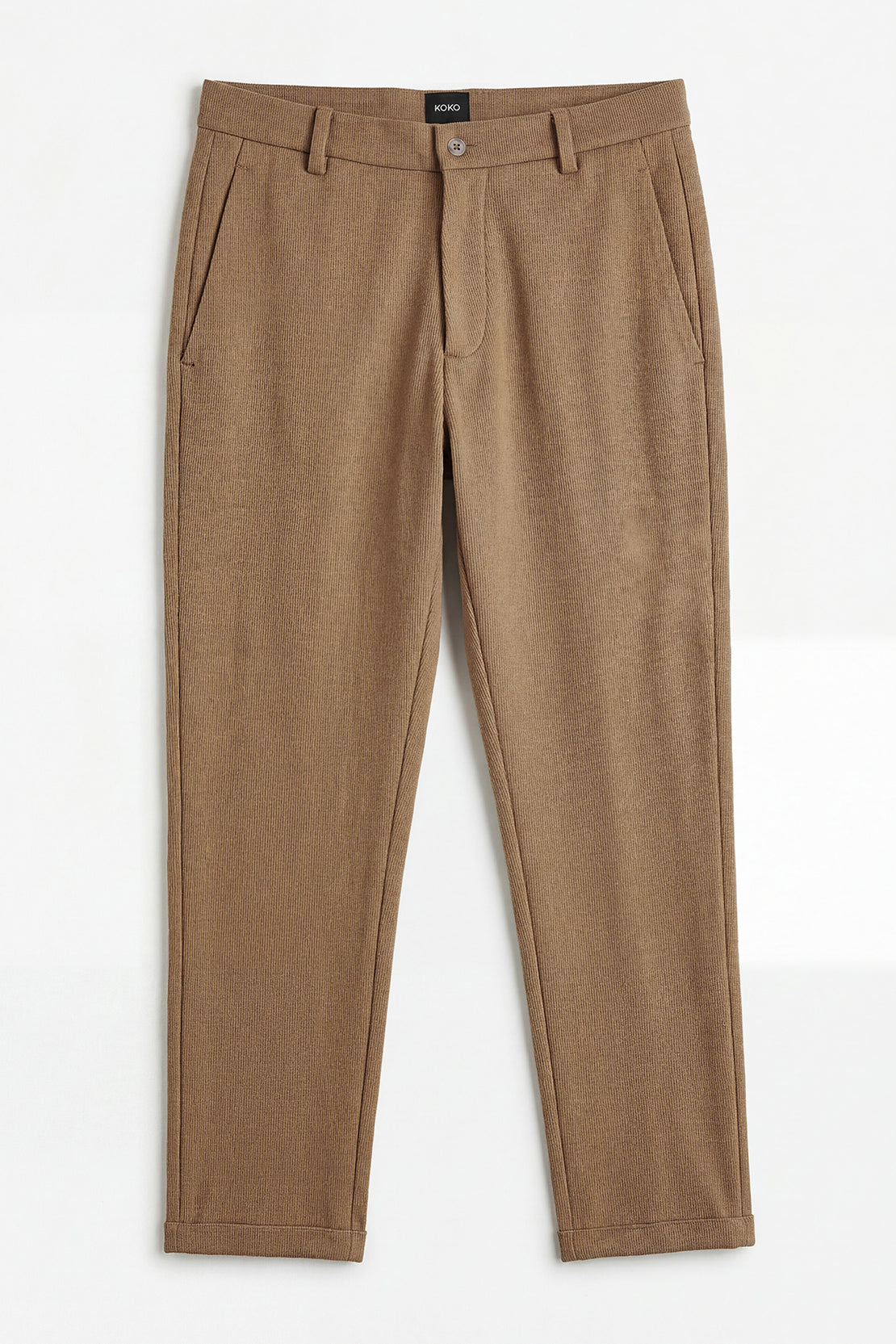 KOKO Waffle Tapered Pants – Light Brown