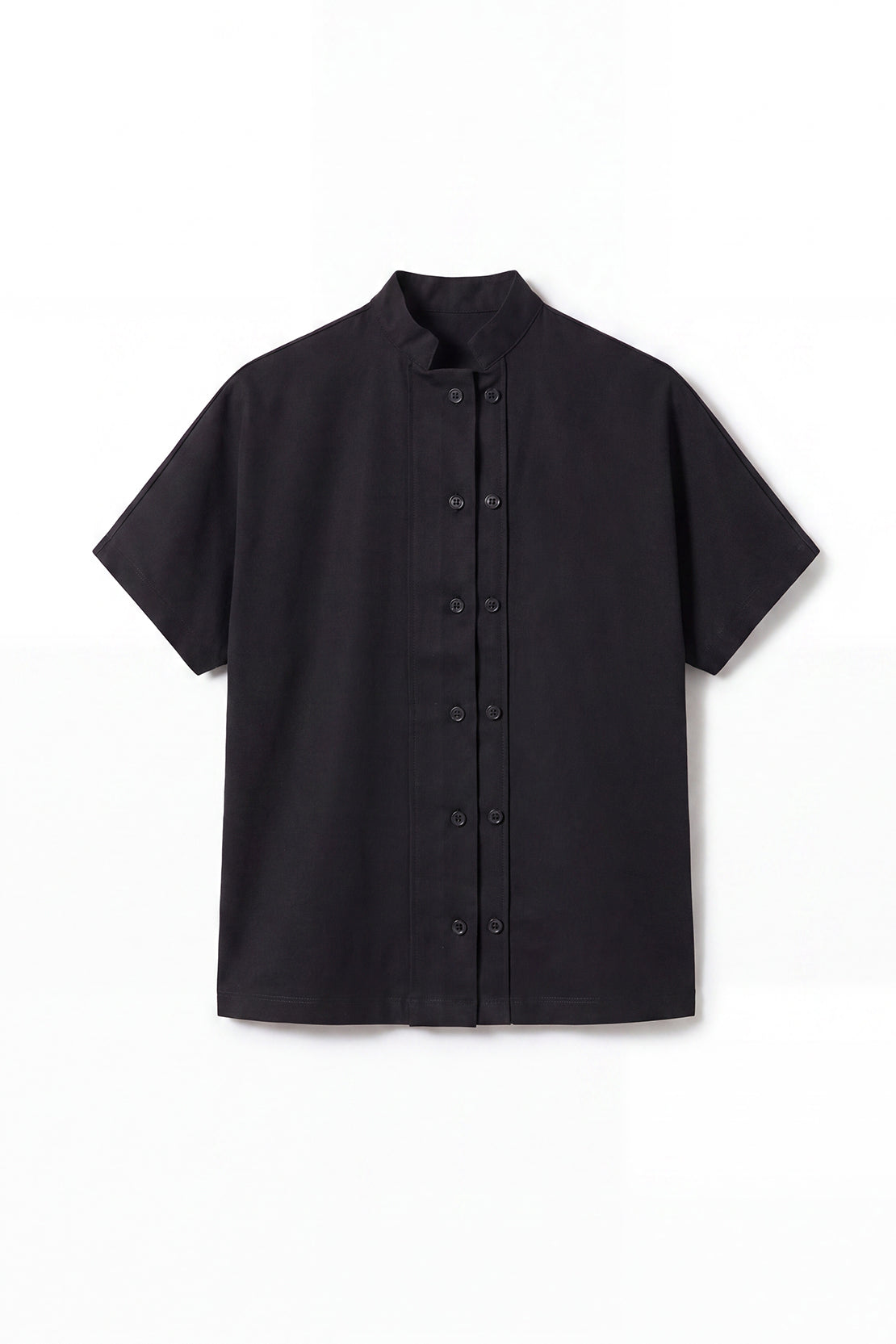 KOKO Smooth Cotton Button-Front Shirt – Black