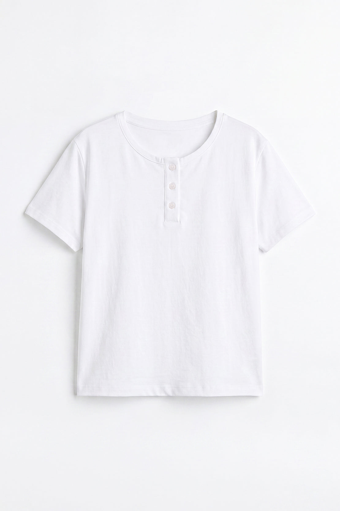 KOKO Cupro Buttoned T-Shirt – White