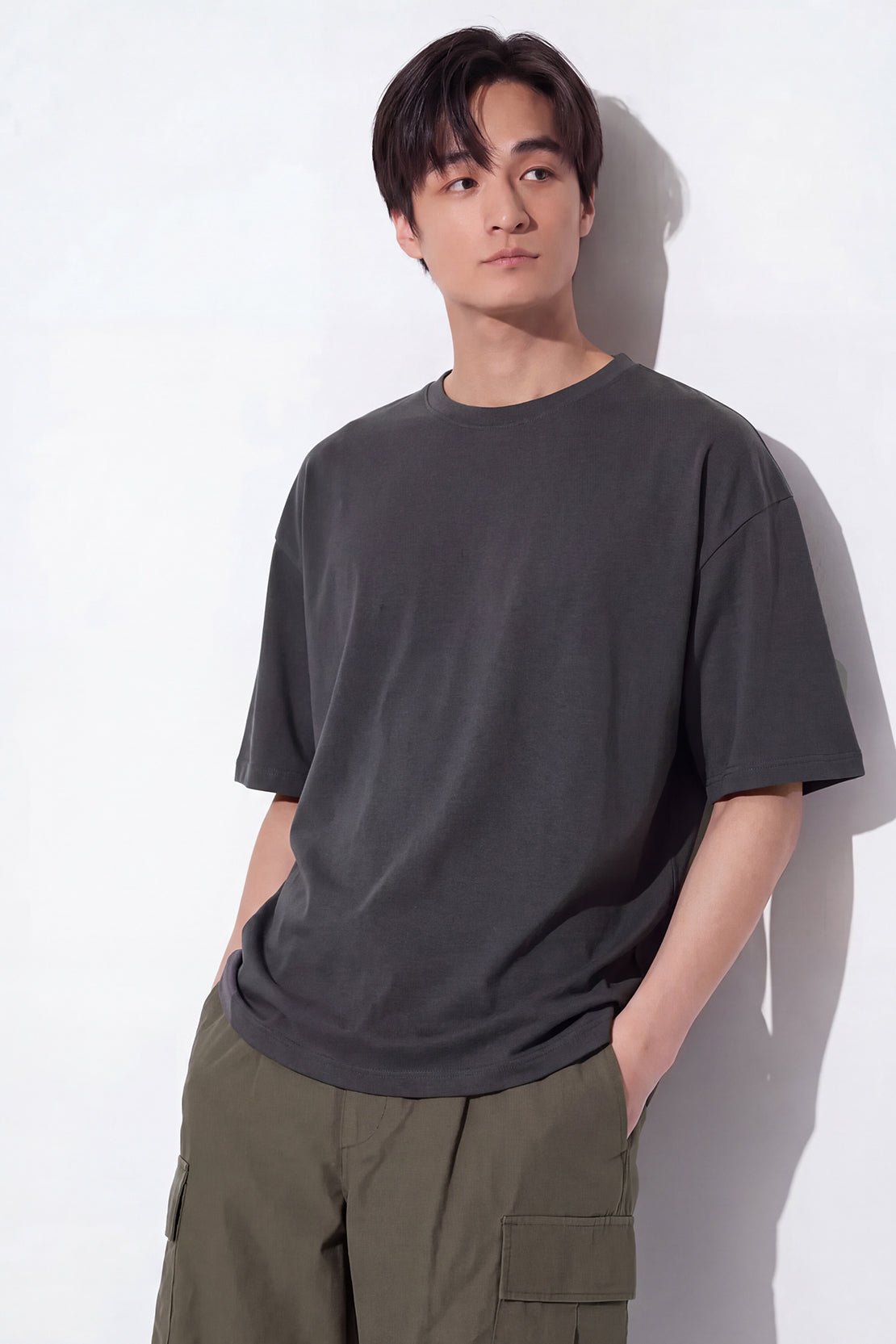 KOKO Cotton Drop Shoulder T-Shirt – Charcoal