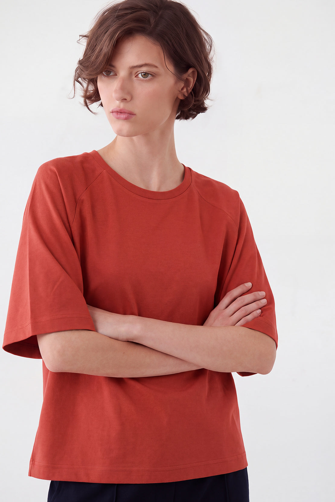 KOKO Cotton Blend Oversized T-Shirt – Orange