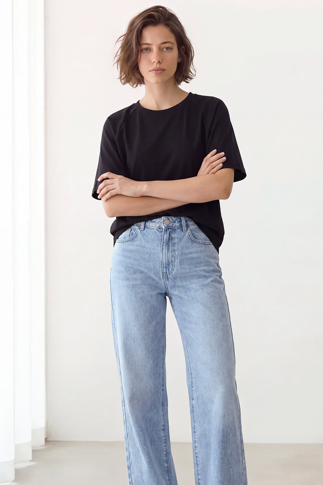 KOKO Modal Blend Oversized T-Shirt – Black, Beige & Navy