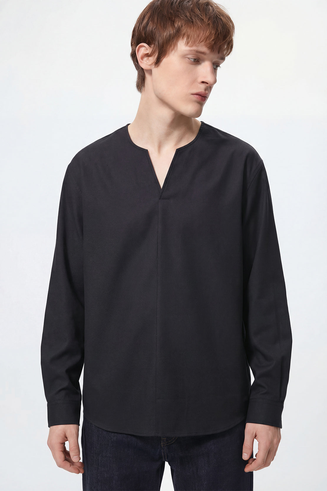 KOKO Pure-Ease Relaxed V-Neck Shirt – Beige,Black & White