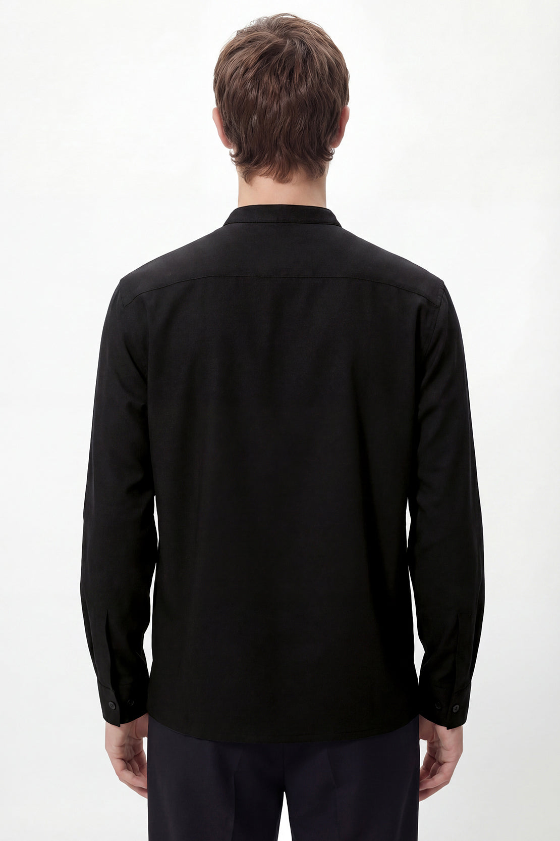 KOKO Pure-Ease Structured V-Neck Shirt – soft Blue & Black