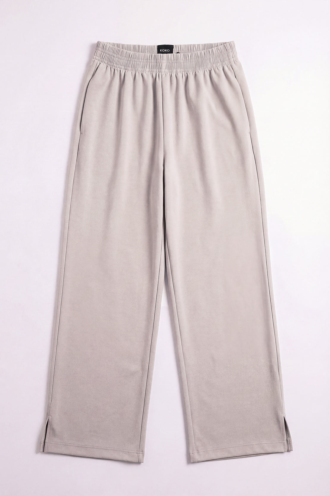 KOKO Modal Relaxed Wide-Leg Trouser – Silver