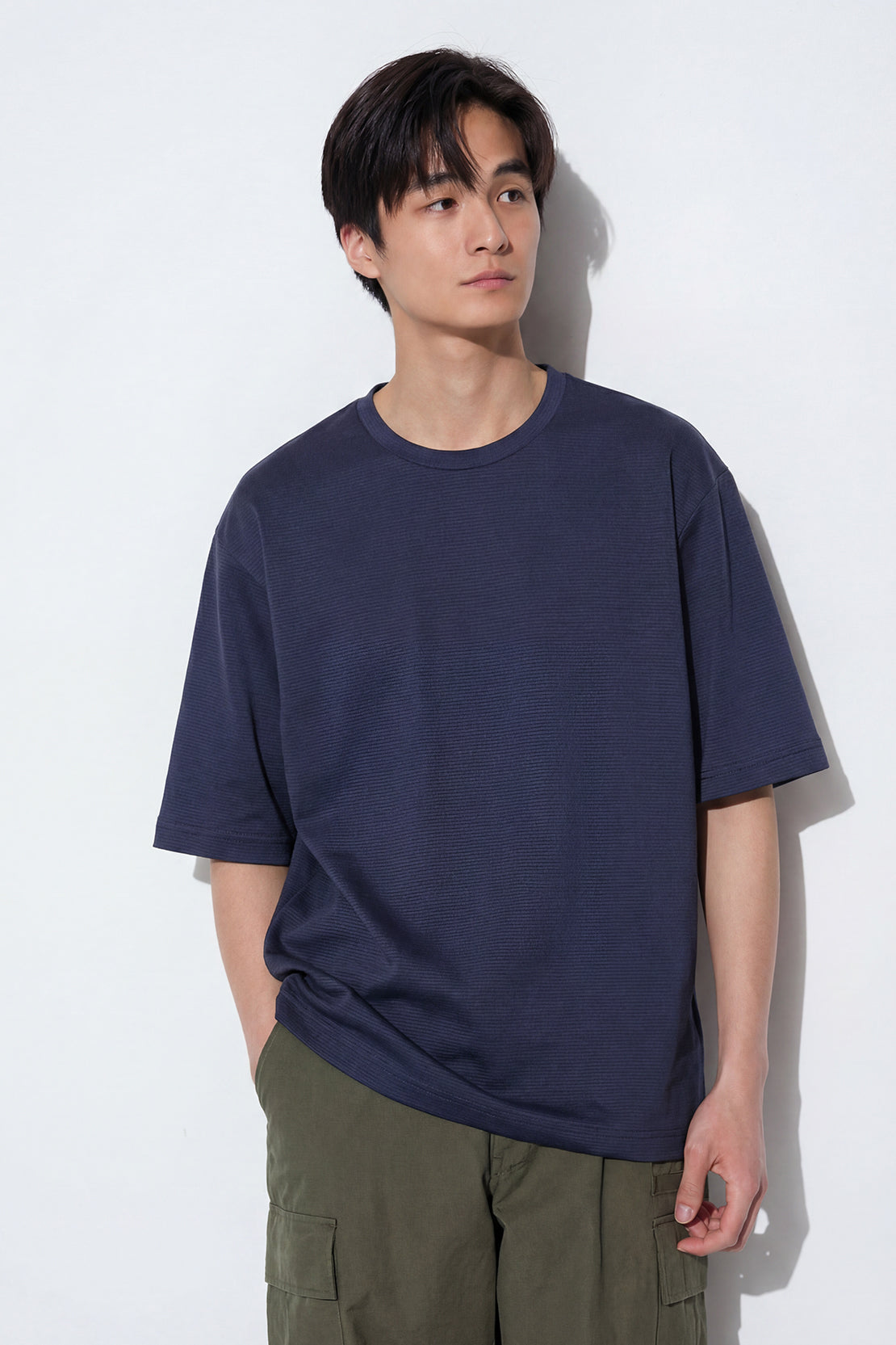 KOKO Knitted Mesh Crew Neck T-Shirt - White, Black, Navy, Blue, Grey & Jet Black