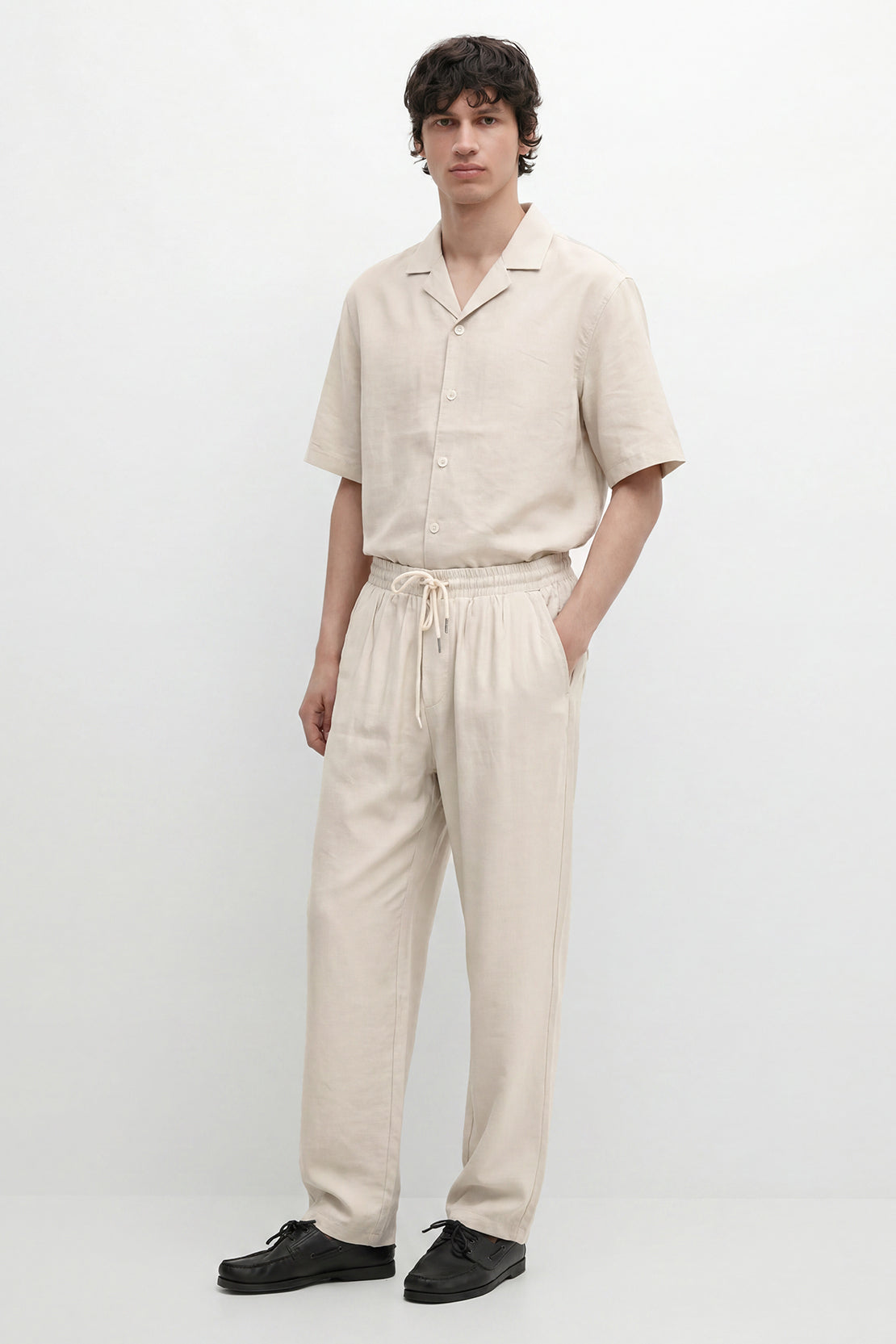 KOKO Premium Velvet Linen Lounge Pants – Soft Beige