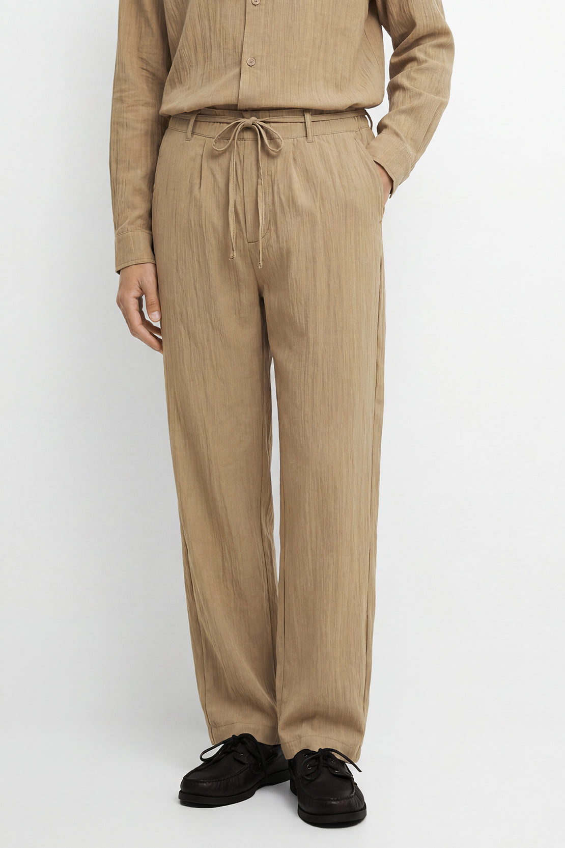 KOKO Light Weave Tailored Fit Pants – Beige