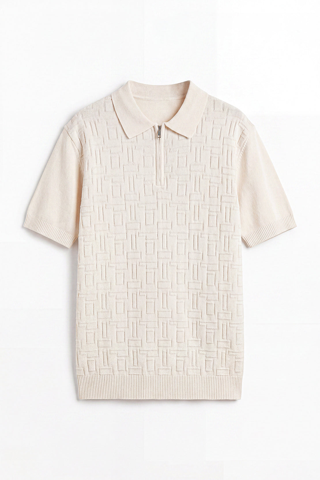 KOKO Core Knit Half-Zip Polo – Light Apricot